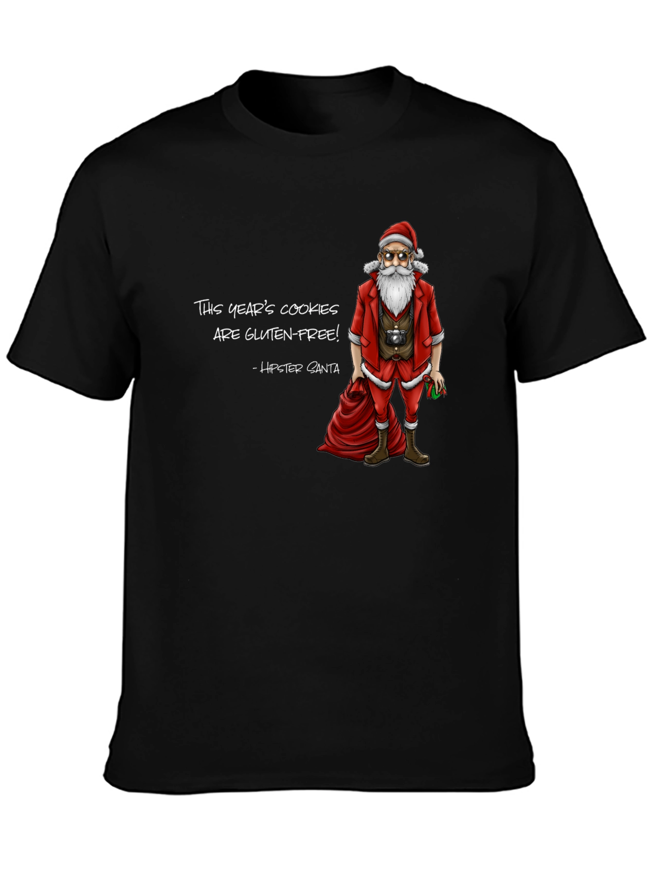 Hipster Santa Gluten-Free Cookies T-Shirt