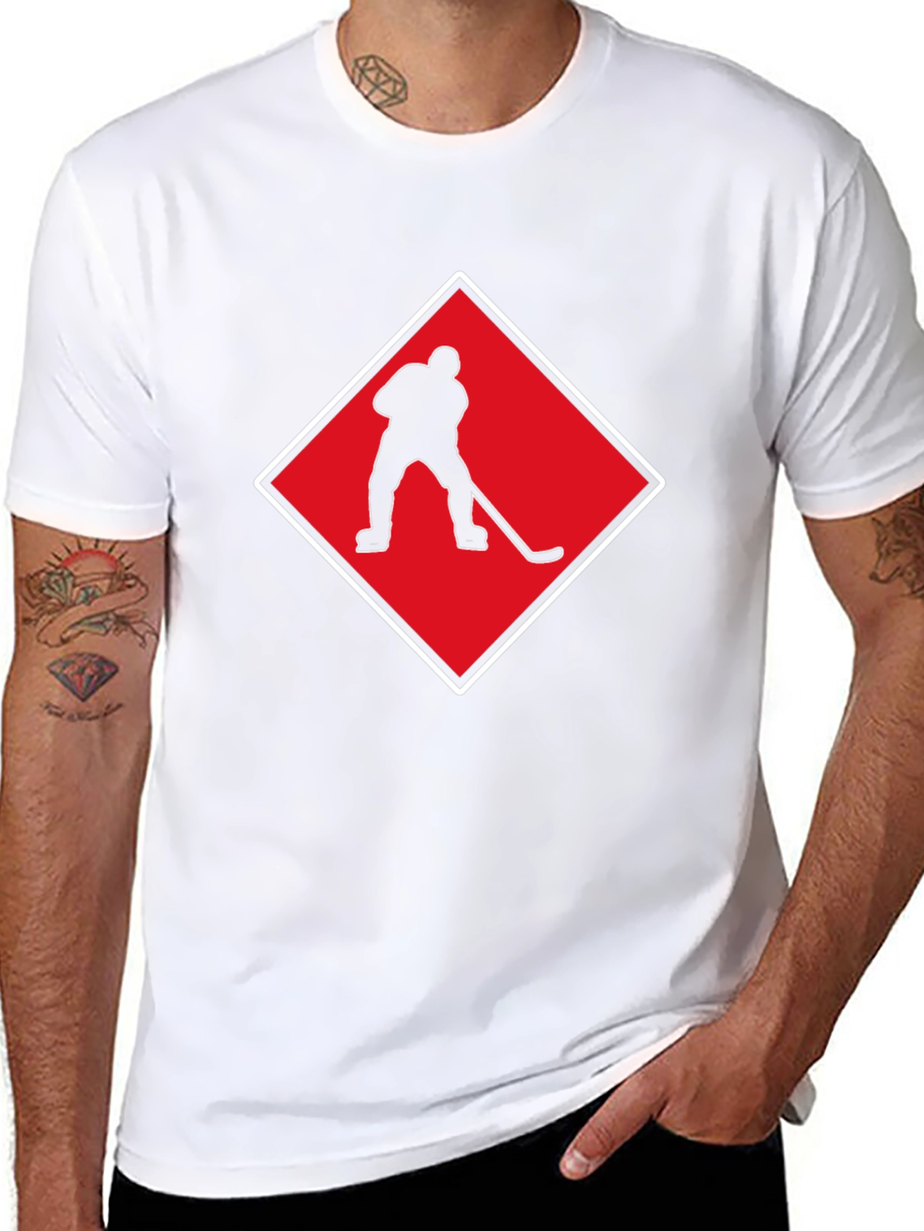 Hockey Player Silhouette Graphic Tee