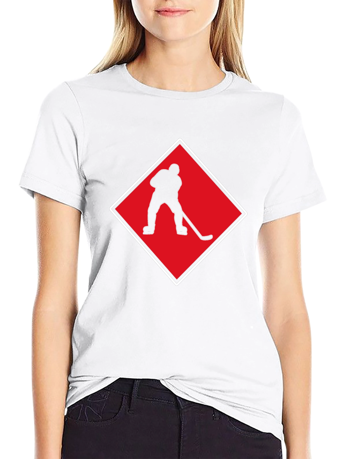 Hockey Player Silhouette Graphic Tee