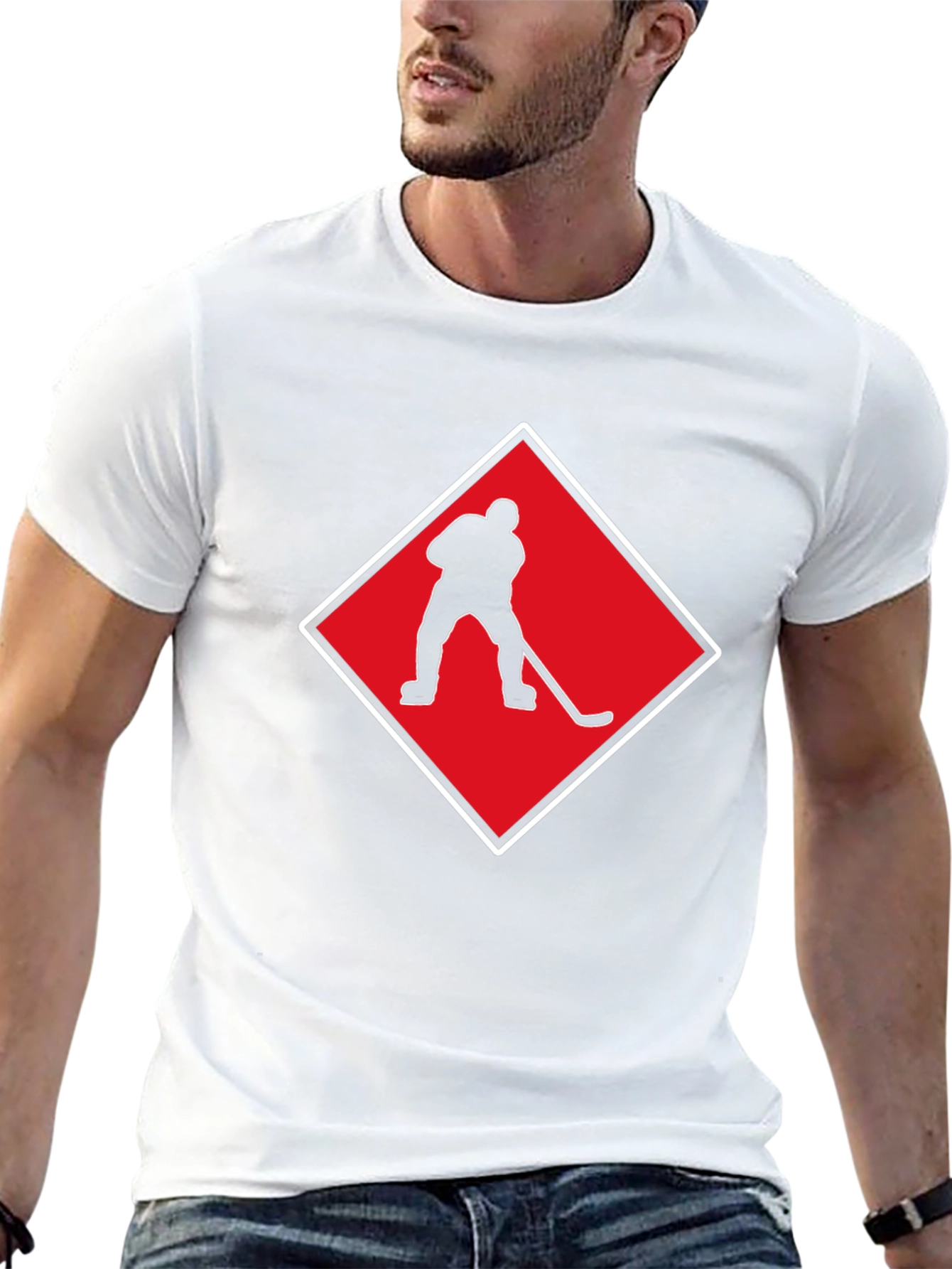 Hockey Player Silhouette Graphic Tee