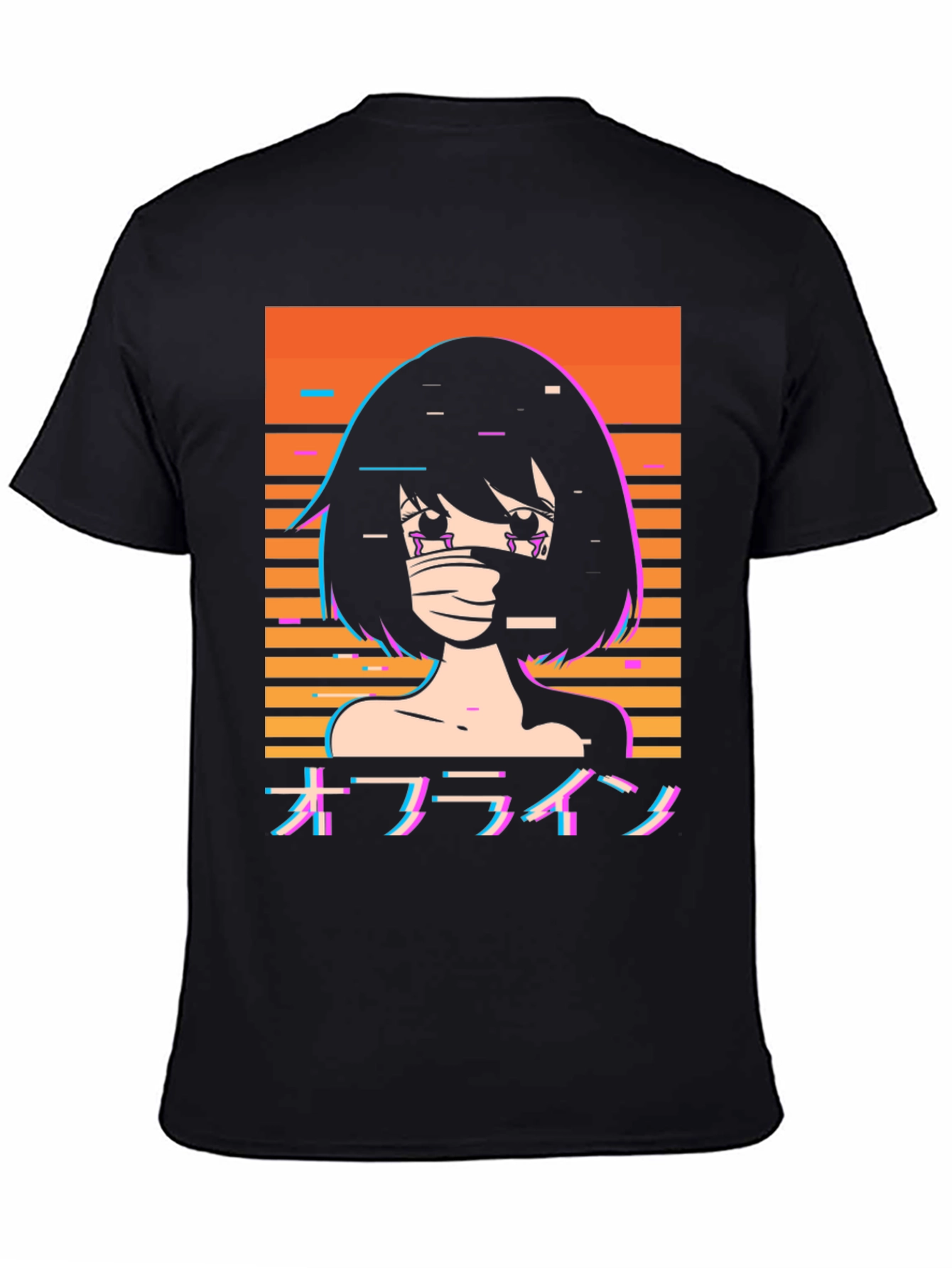 Offline Anime Girl T-Shirt - Vaporwave Aesthetic Tee