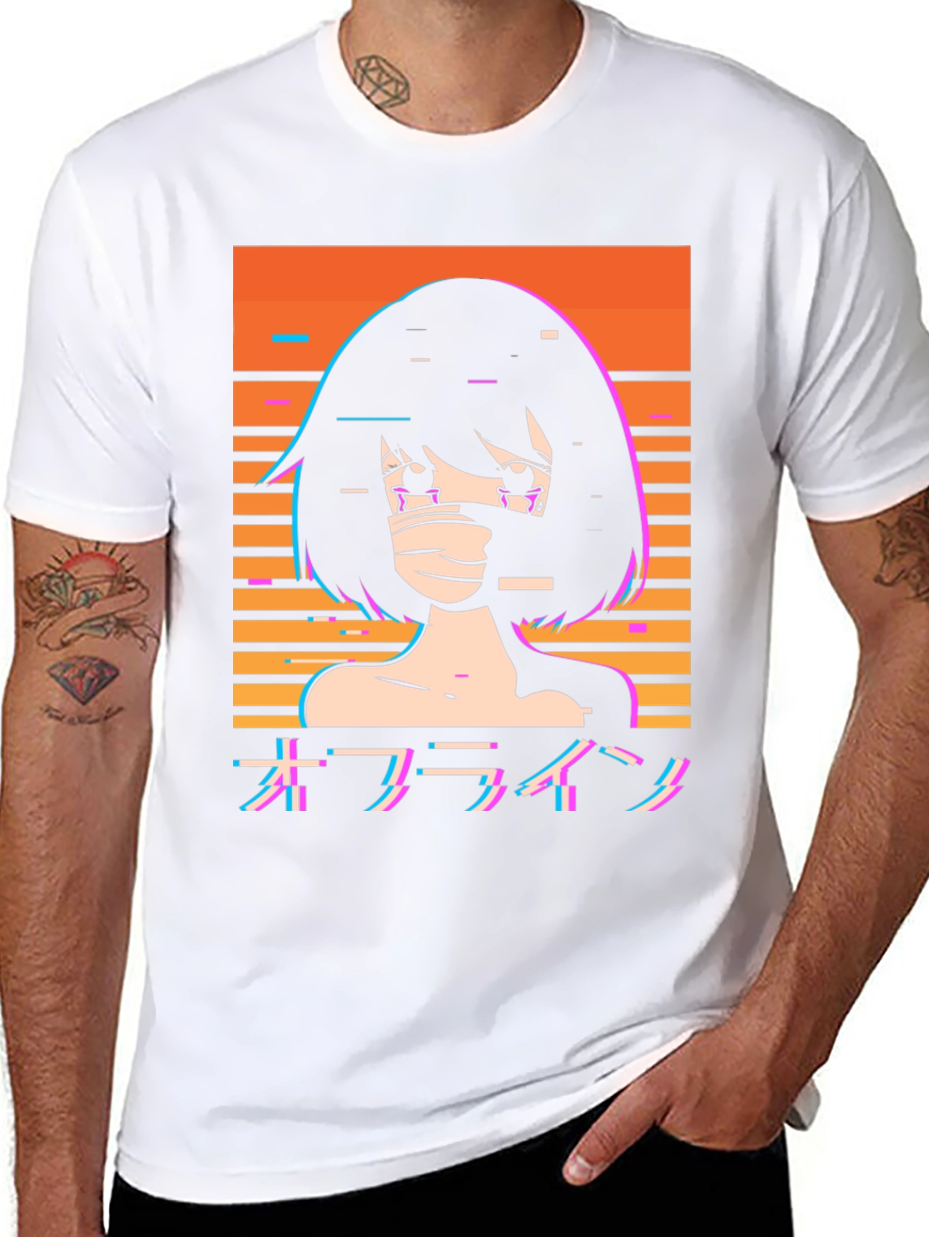 Offline Anime Girl T-Shirt - Vaporwave Aesthetic Tee