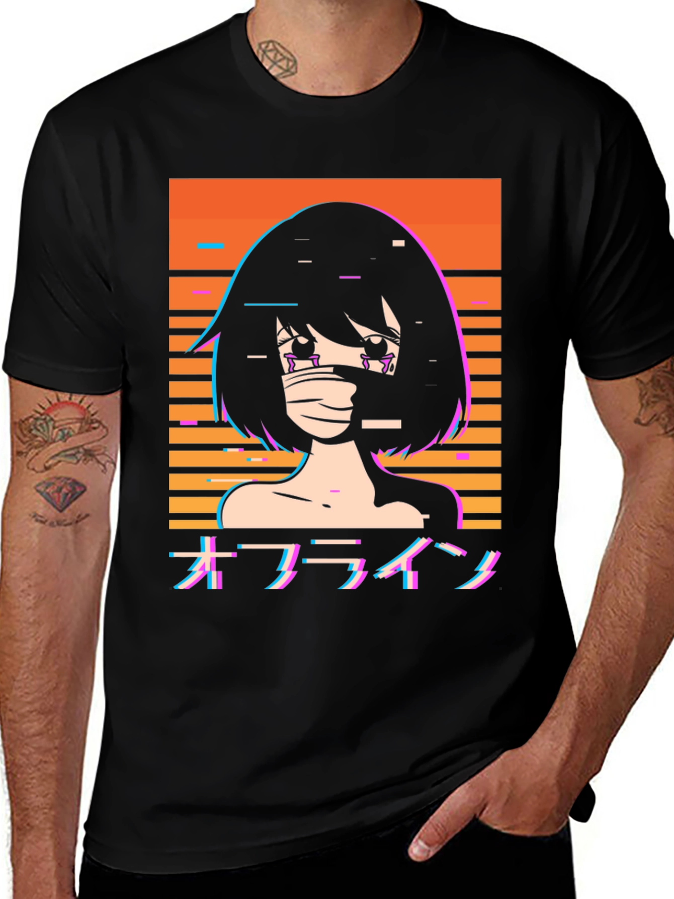 Offline Anime Girl T-Shirt - Vaporwave Aesthetic Tee