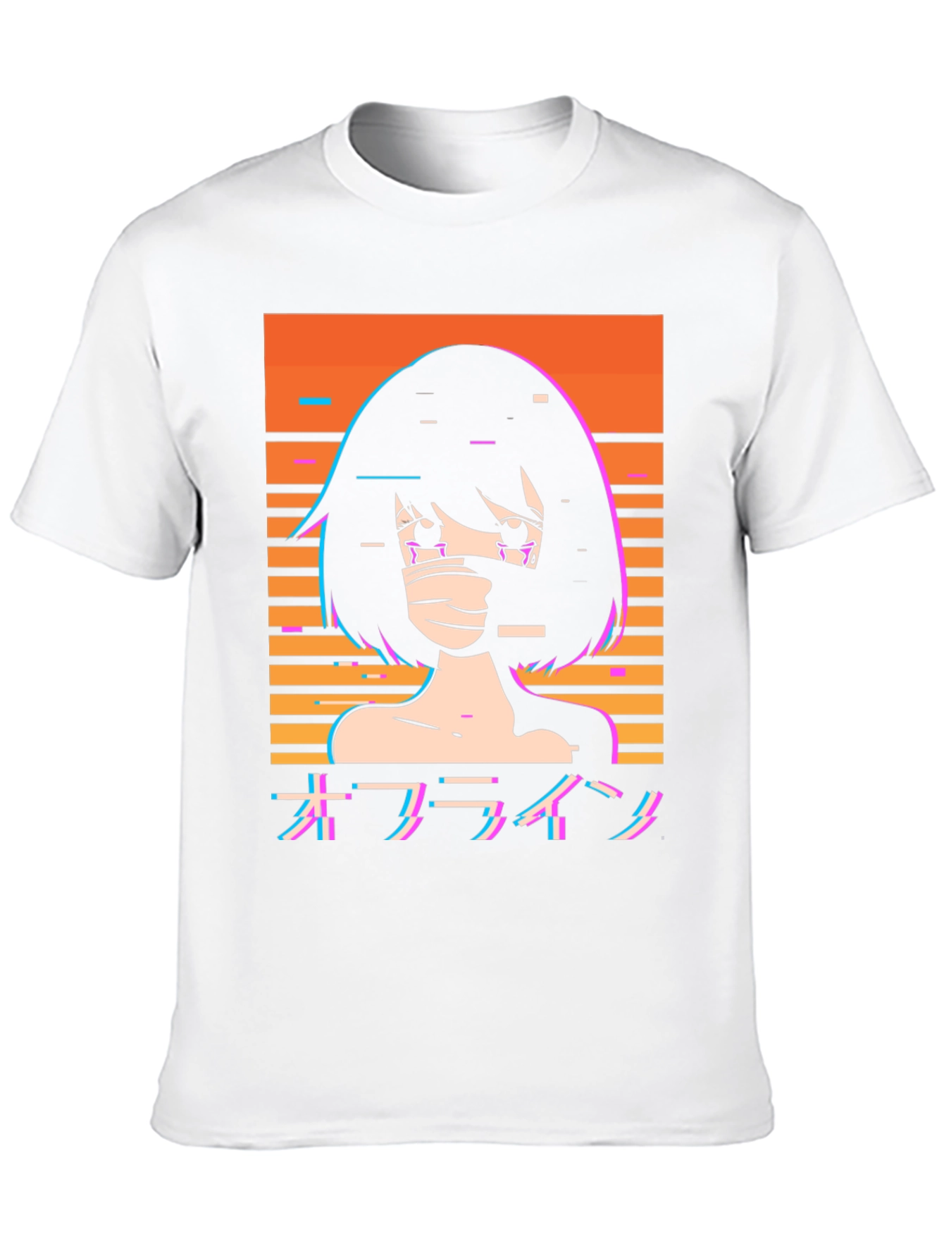 Offline Anime Girl T-Shirt - Vaporwave Aesthetic Tee