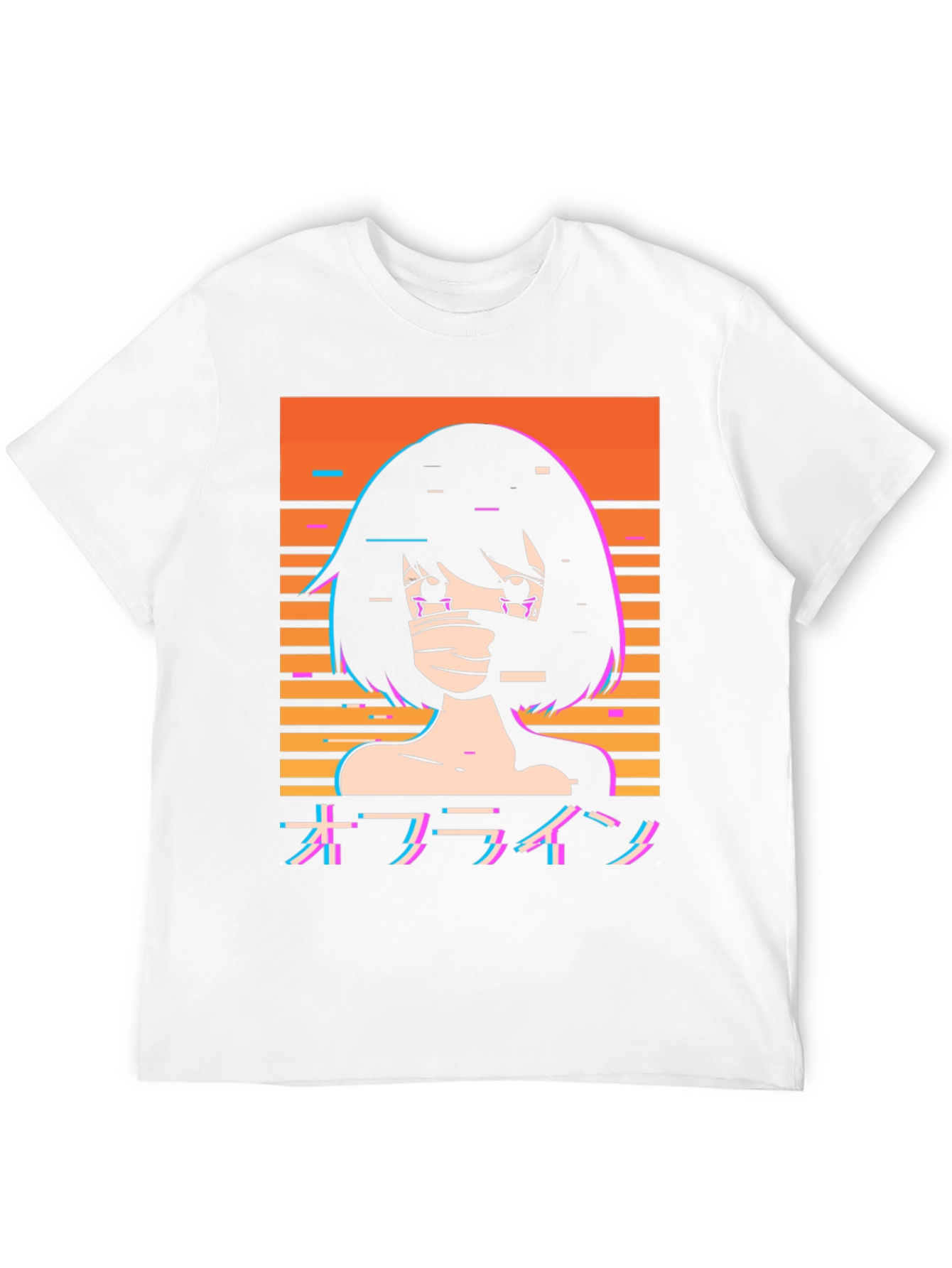 Offline Anime Girl T-Shirt - Vaporwave Aesthetic Tee