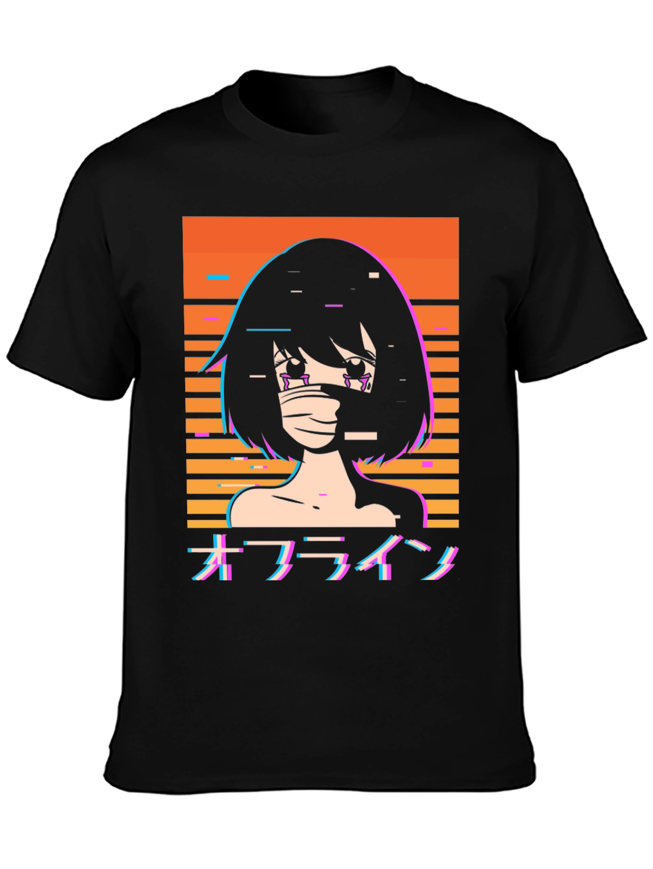 Offline Anime Girl T-Shirt - Vaporwave Aesthetic Tee