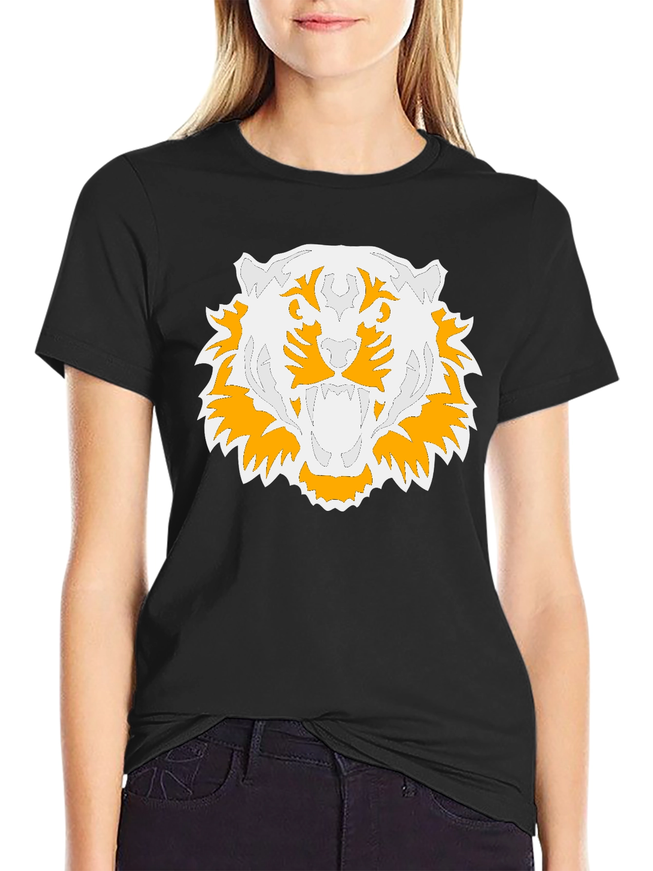 Tiger Graphic Print Black T-Shirt