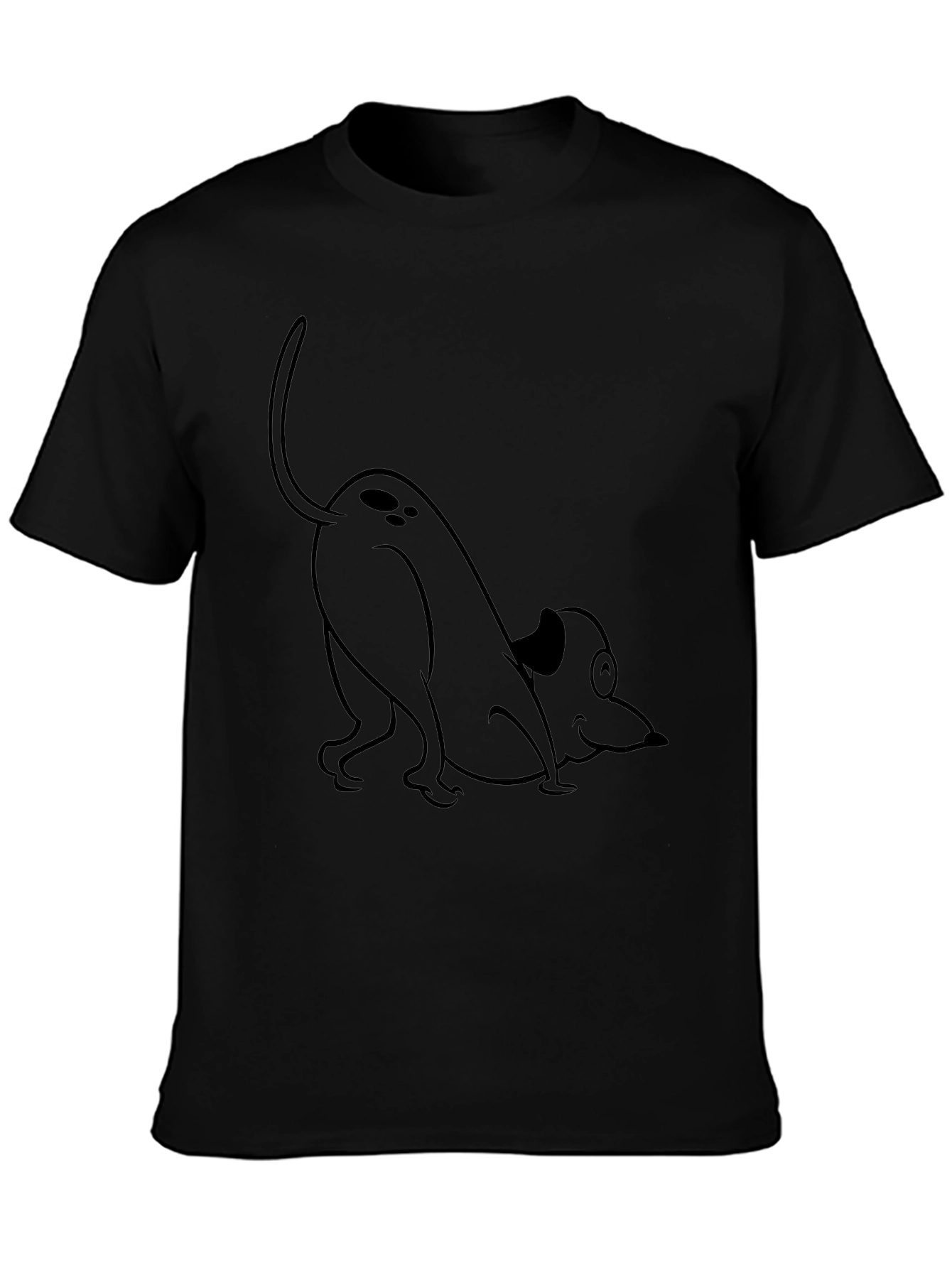 Playful Pup Graphic Tee - Classic Black