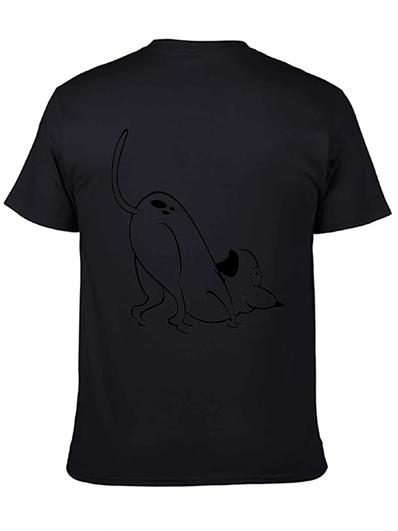 Playful Pup Graphic Tee - Classic Black