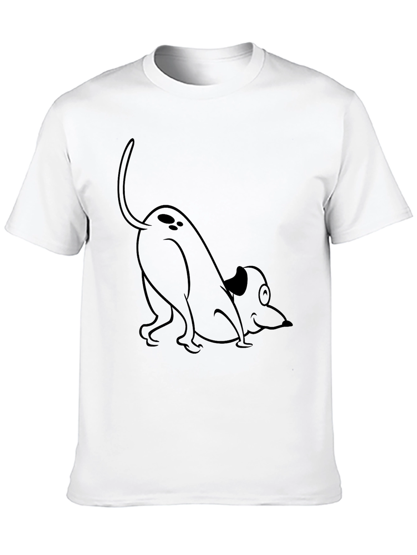 Playful Pup Graphic Tee - Classic Black