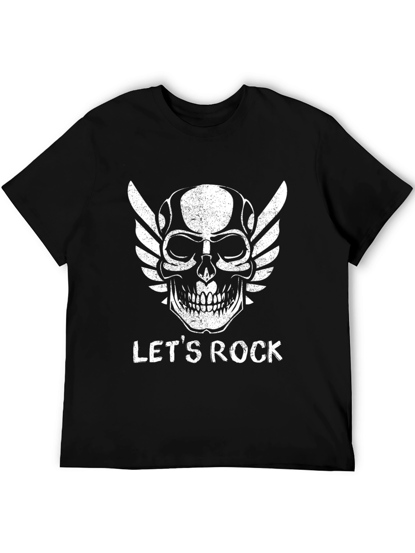 Lets Rock Skull Graphic Black T-Shirt