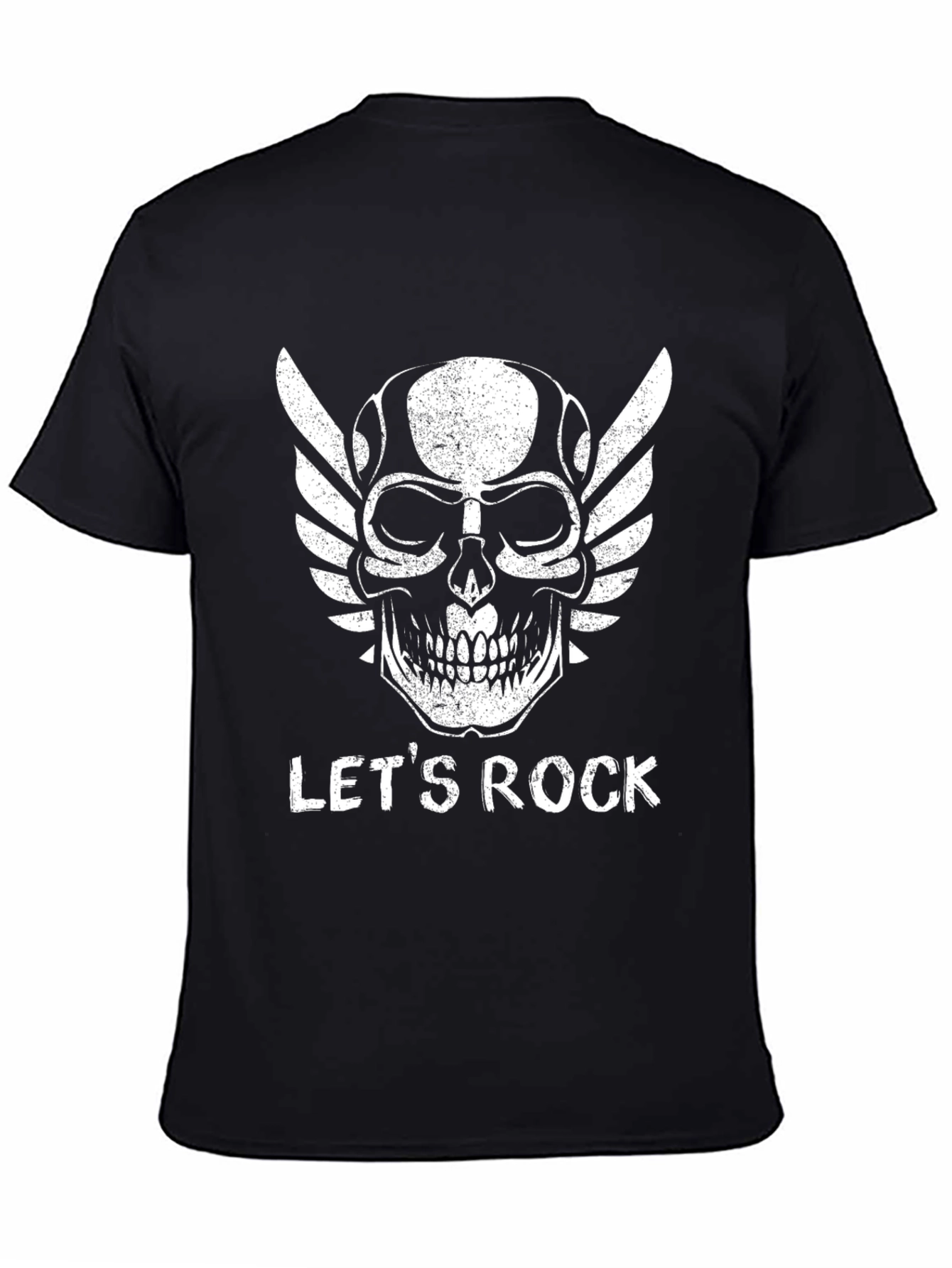 Lets Rock Skull Graphic Black T-Shirt