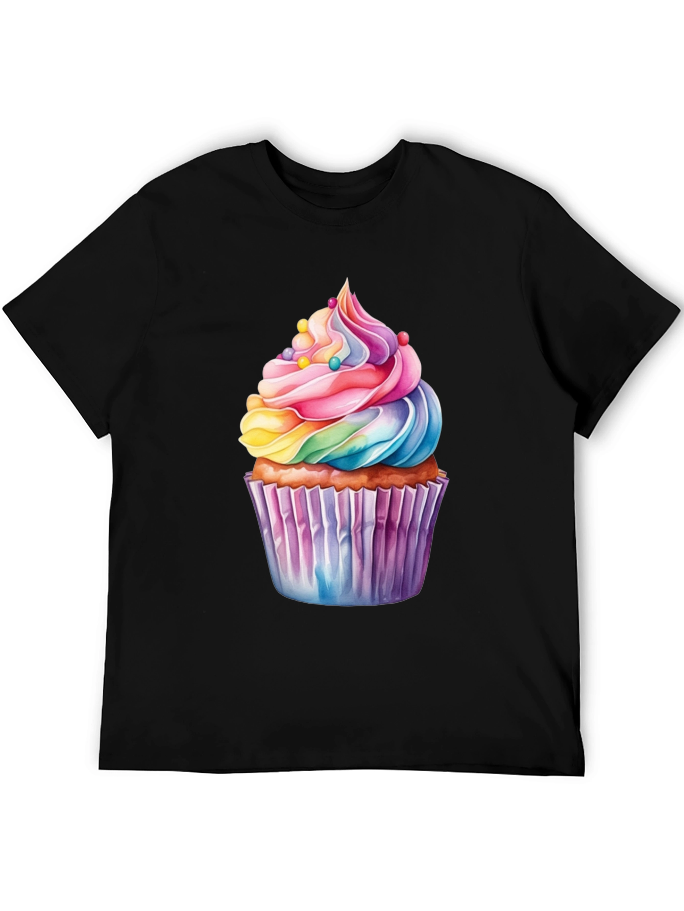 Rainbow Cupcake Graphic T-Shirt
