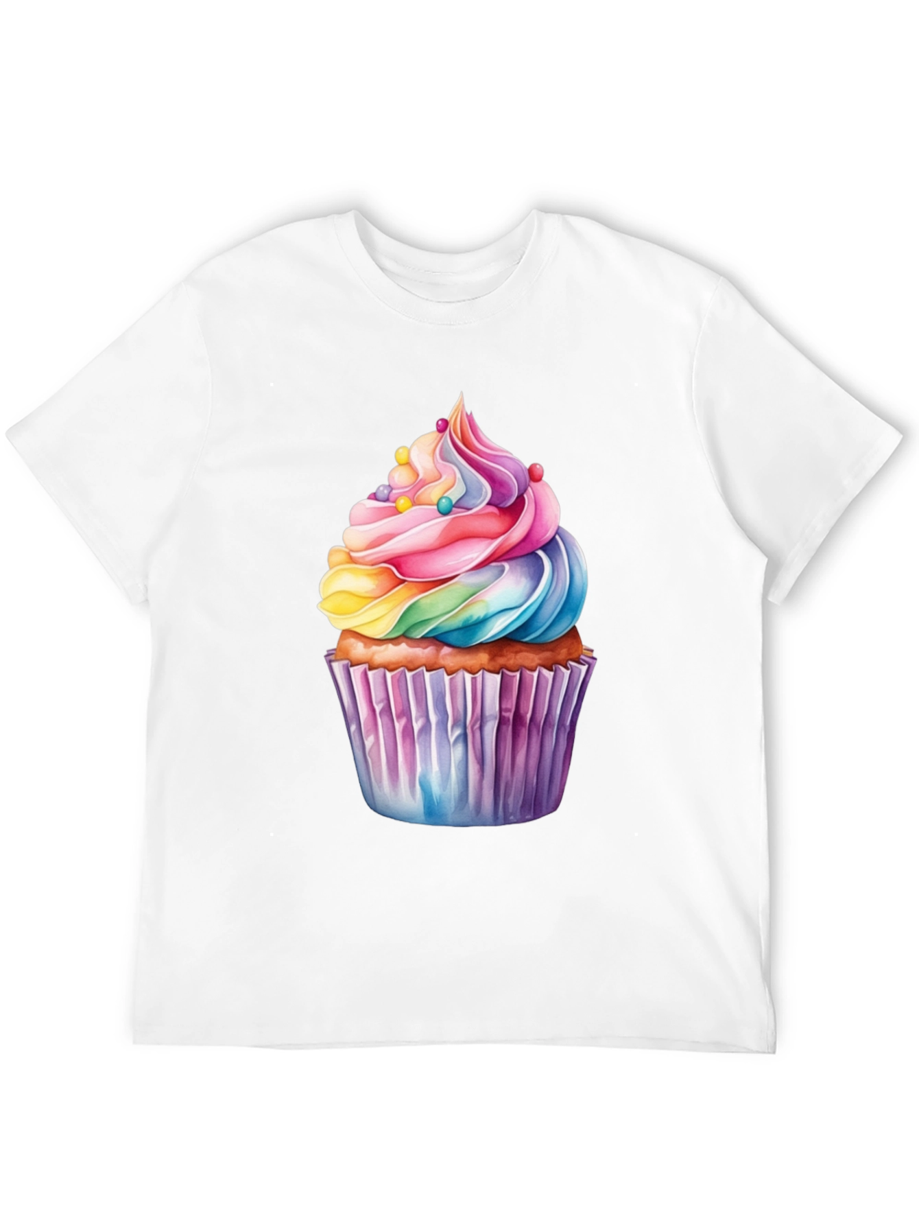 Rainbow Cupcake Graphic T-Shirt