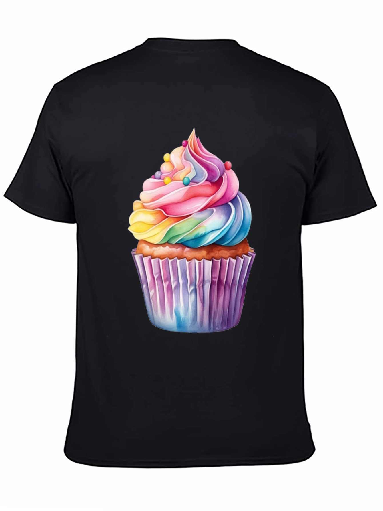 Rainbow Cupcake Graphic T-Shirt