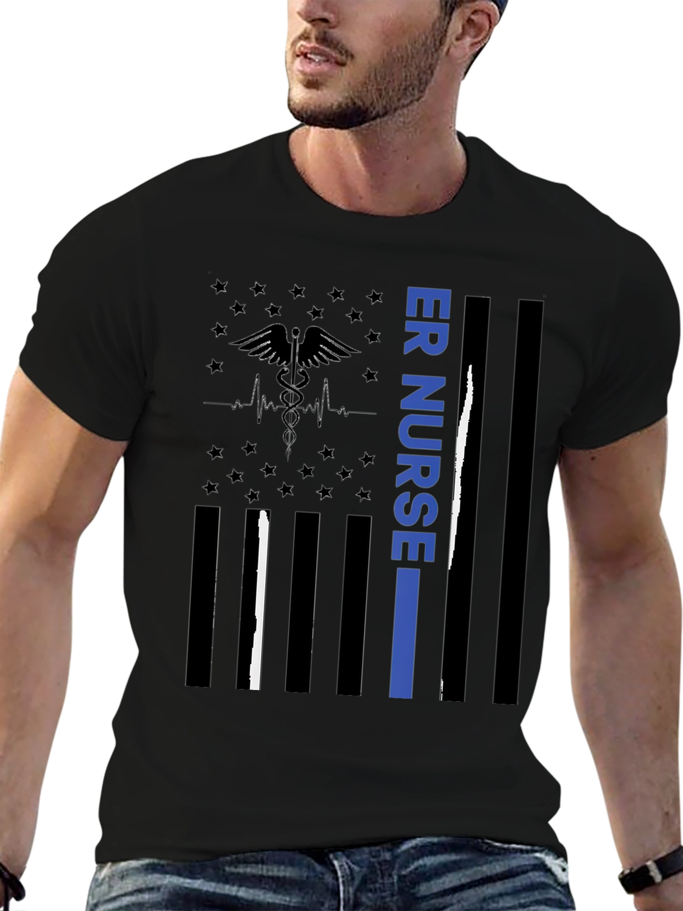 ER Nurse American Flag T-Shirt