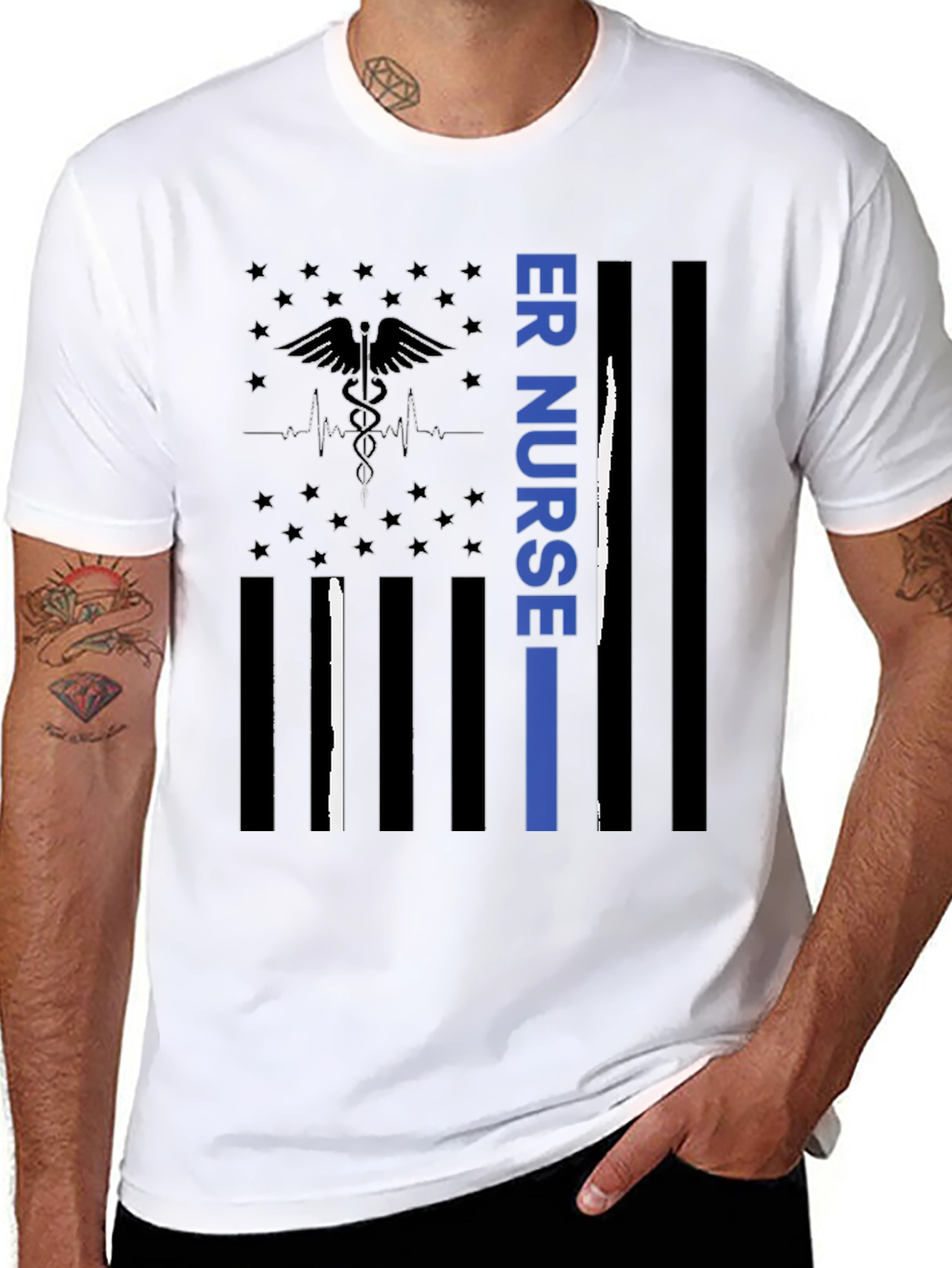 ER Nurse American Flag T-Shirt