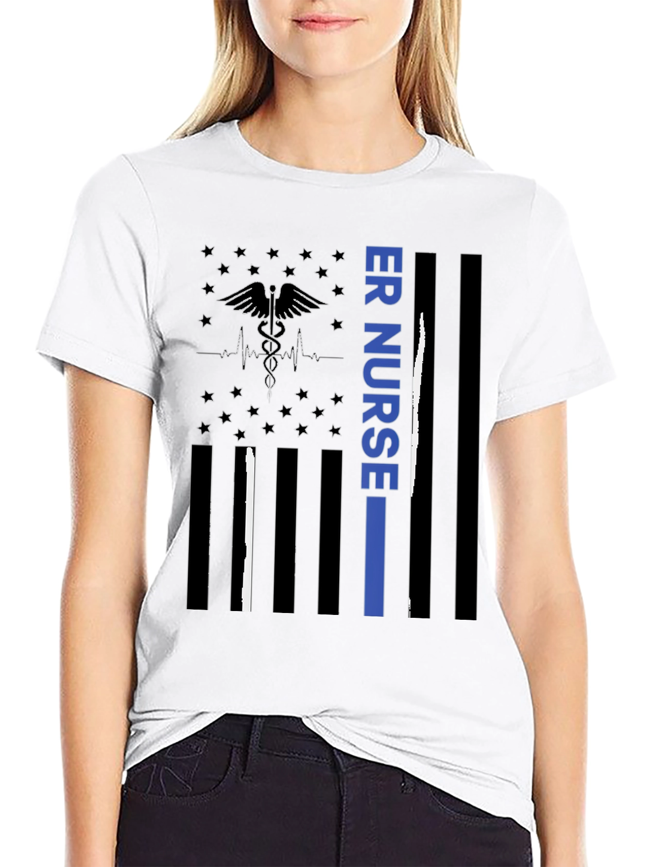 ER Nurse American Flag T-Shirt
