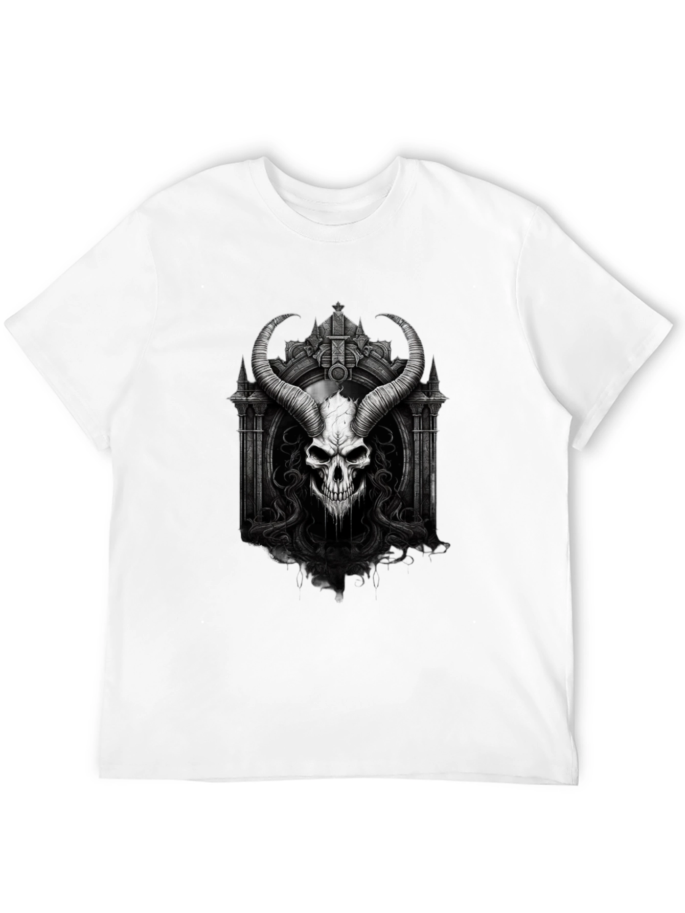 Skull and Horns Graphic Black Tee