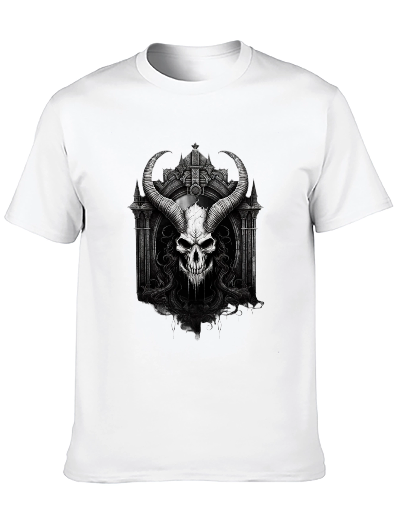 Skull and Horns Graphic Black Tee