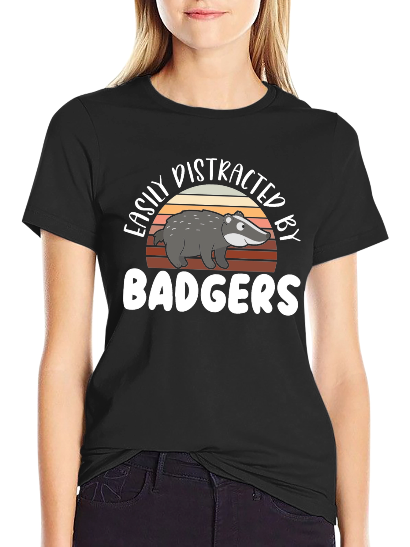 Easily Distracted By Badgers Graphic Tee
