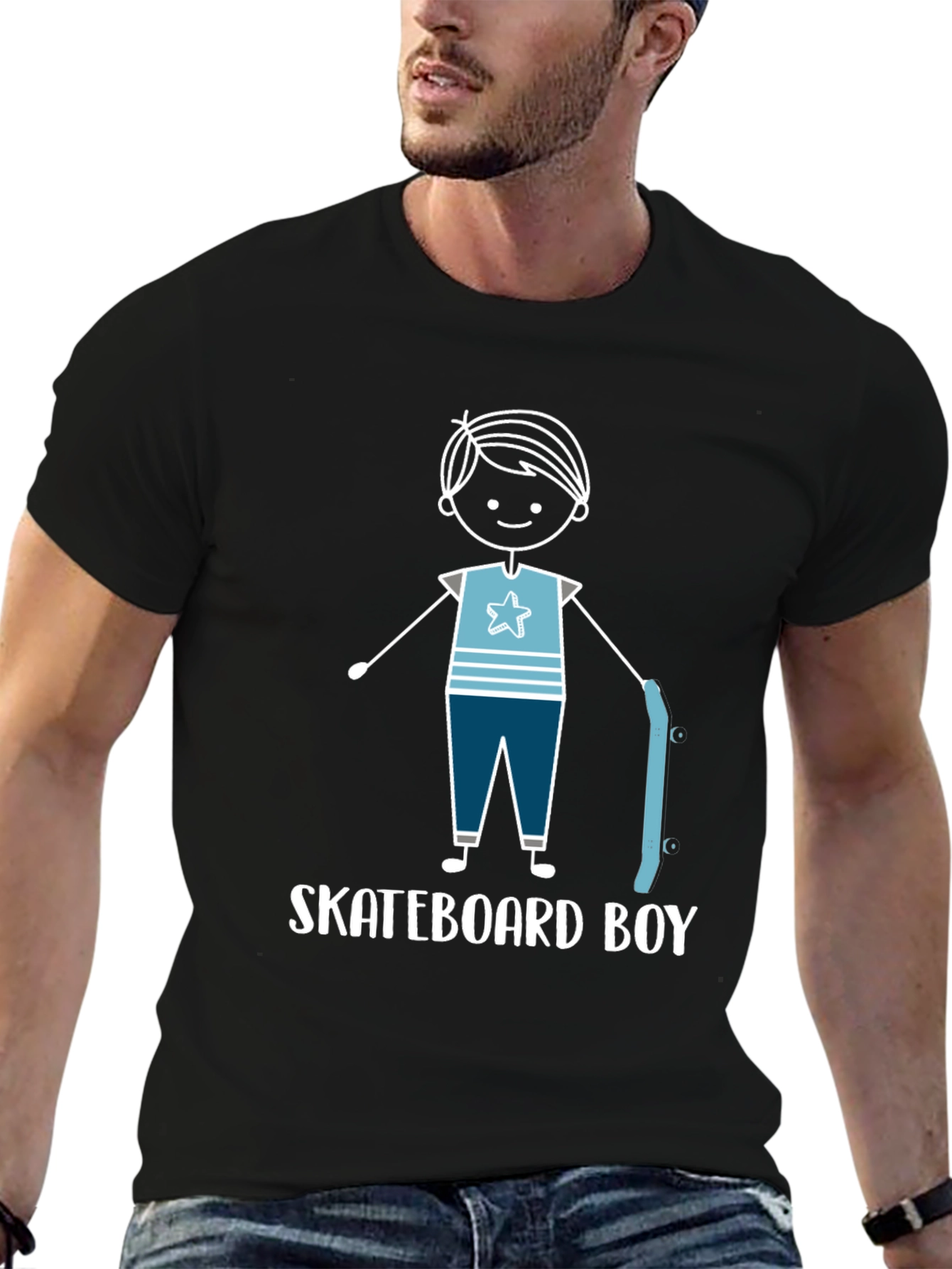 Skateboard Boy Graphic Tee - Trendy Casual Wear
