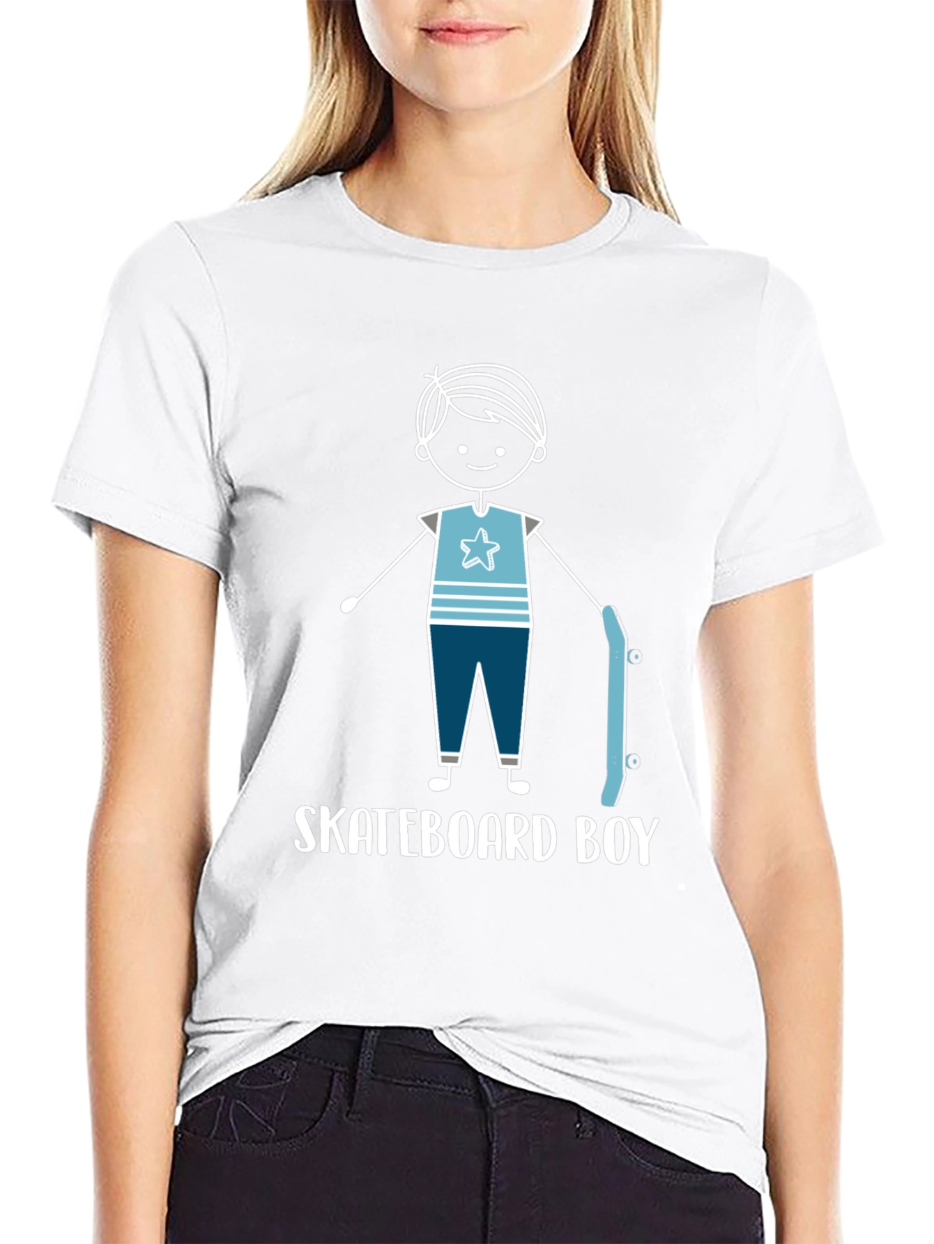 Skateboard Boy Graphic Tee - Trendy Casual Wear