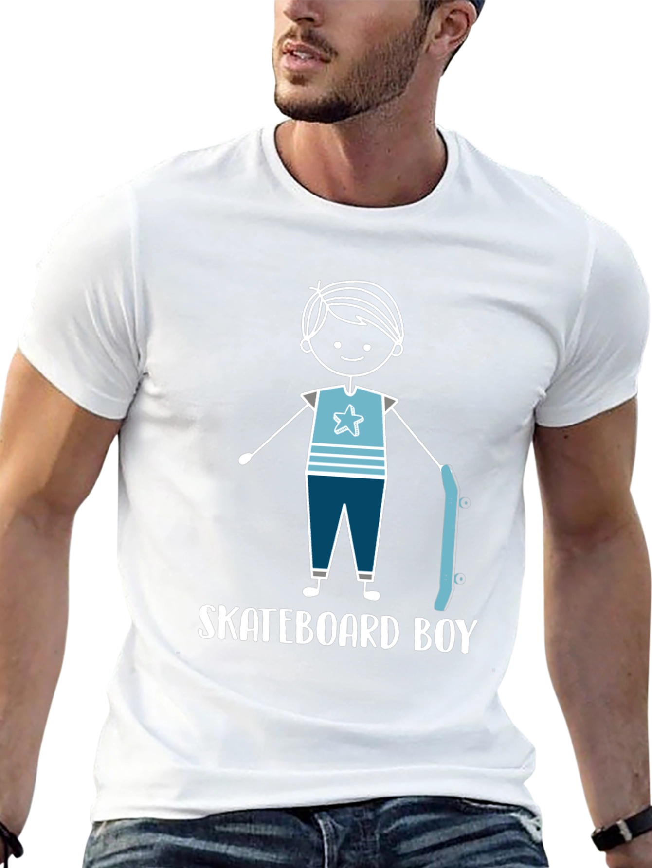 Skateboard Boy Graphic Tee - Trendy Casual Wear