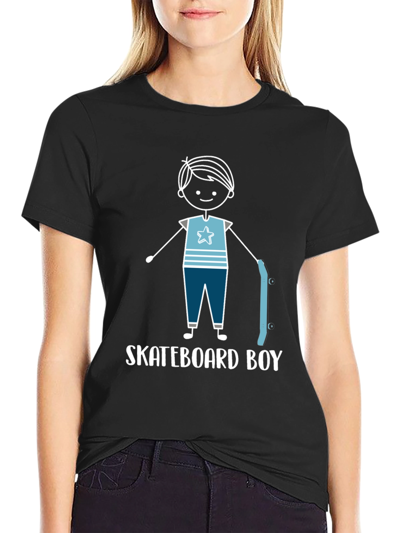 Skateboard Boy Graphic Tee - Trendy Casual Wear