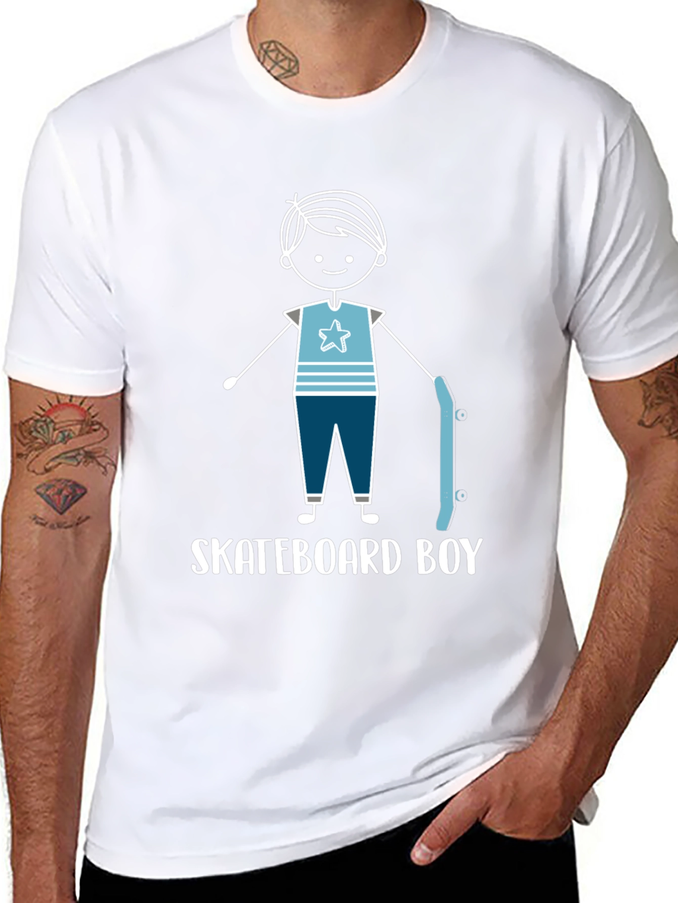 Skateboard Boy Graphic Tee - Trendy Casual Wear