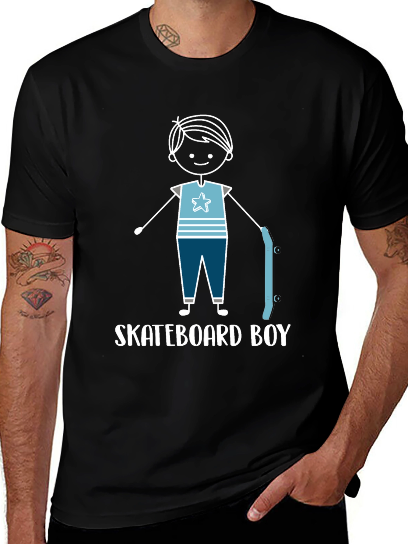 Skateboard Boy Graphic Tee - Trendy Casual Wear