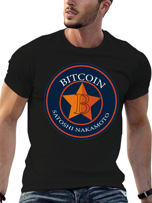 Bitcoin Satoshi Nakamoto Star Graphic T-Shirt