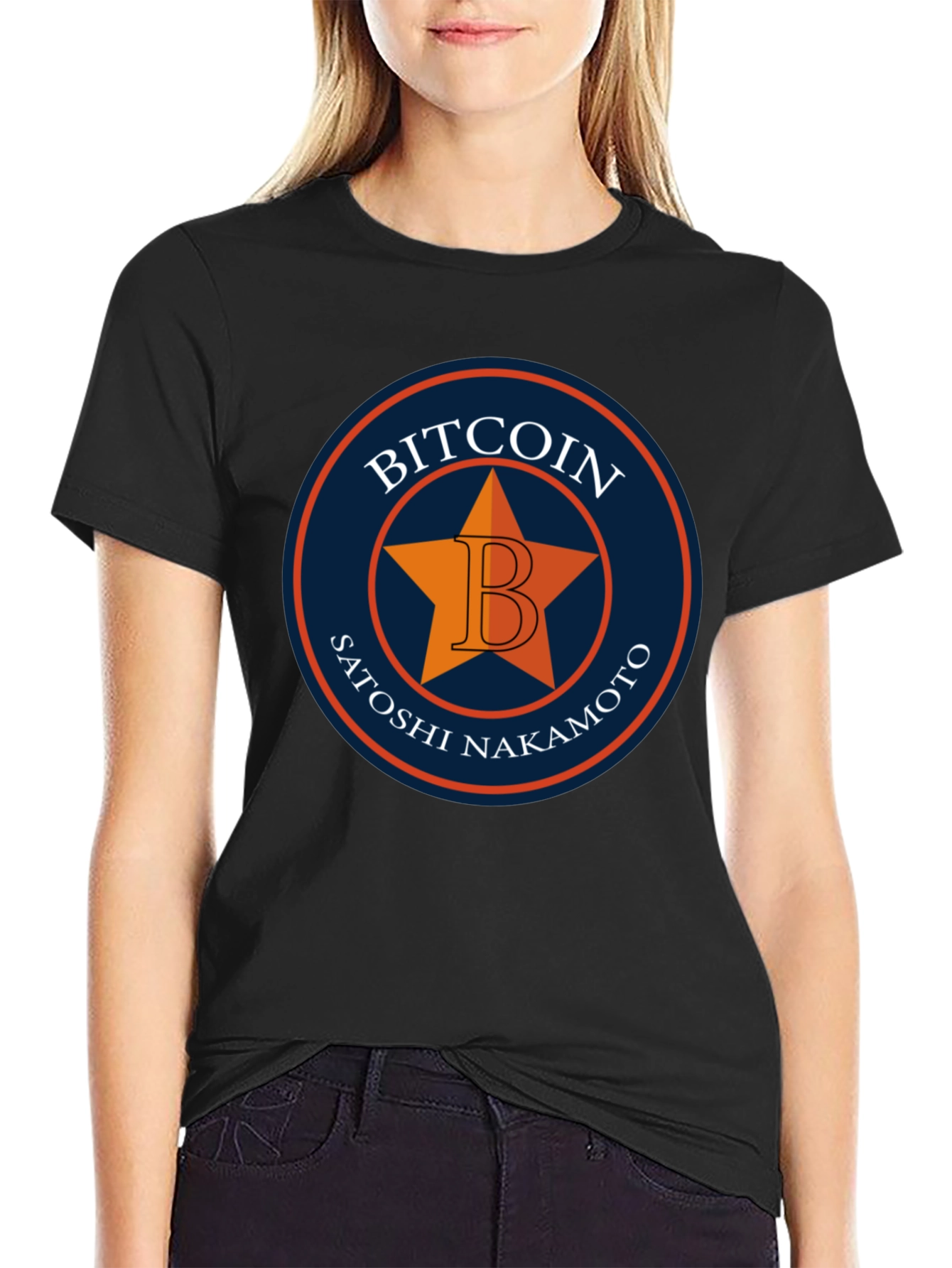 Bitcoin Satoshi Nakamoto Star Graphic T-Shirt