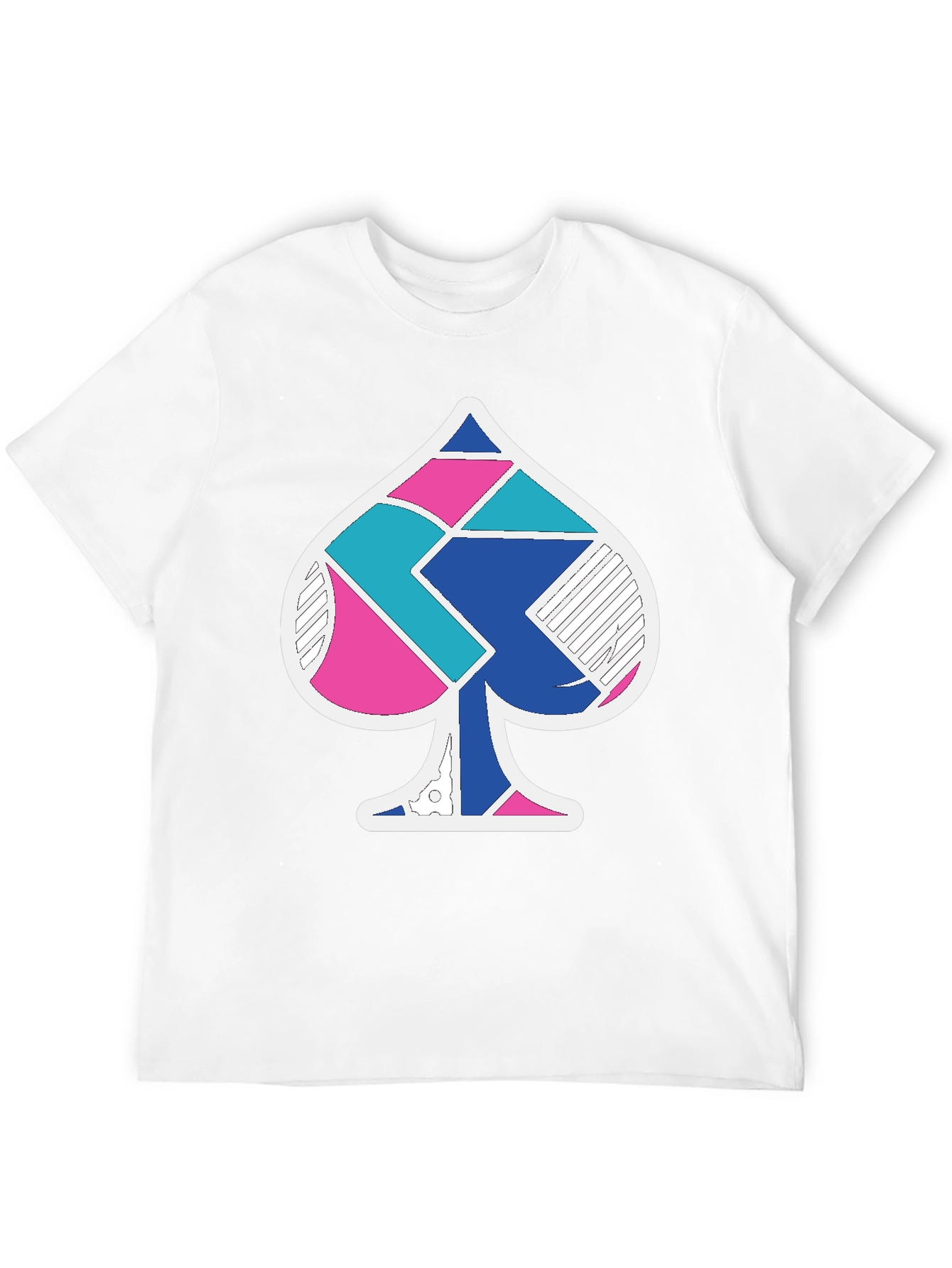 Ace Spade Geometric Mens Black T-Shirt