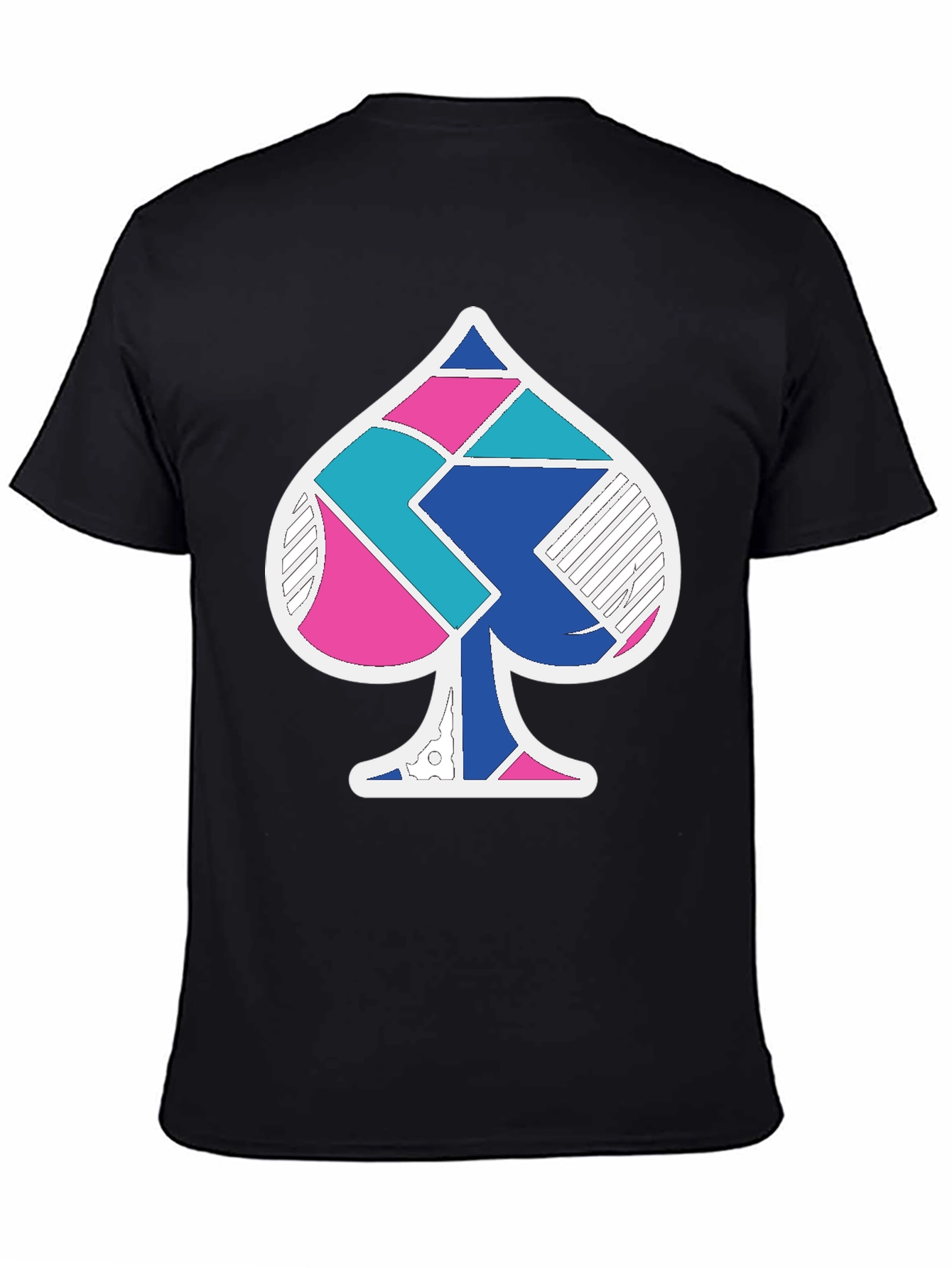 Ace Spade Geometric Mens Black T-Shirt