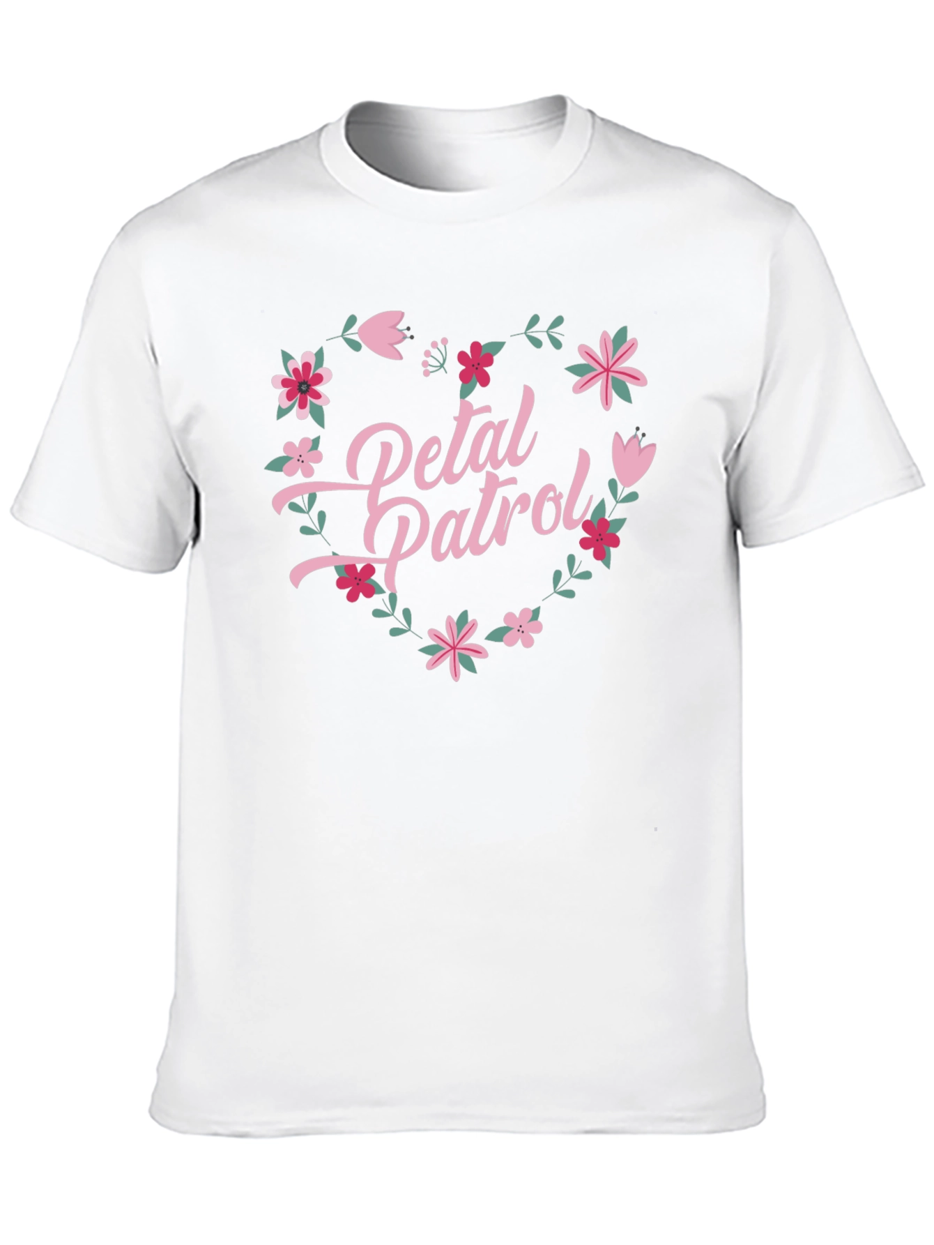 Petal Patrol Graphic T-Shirt - Floral Heart Design