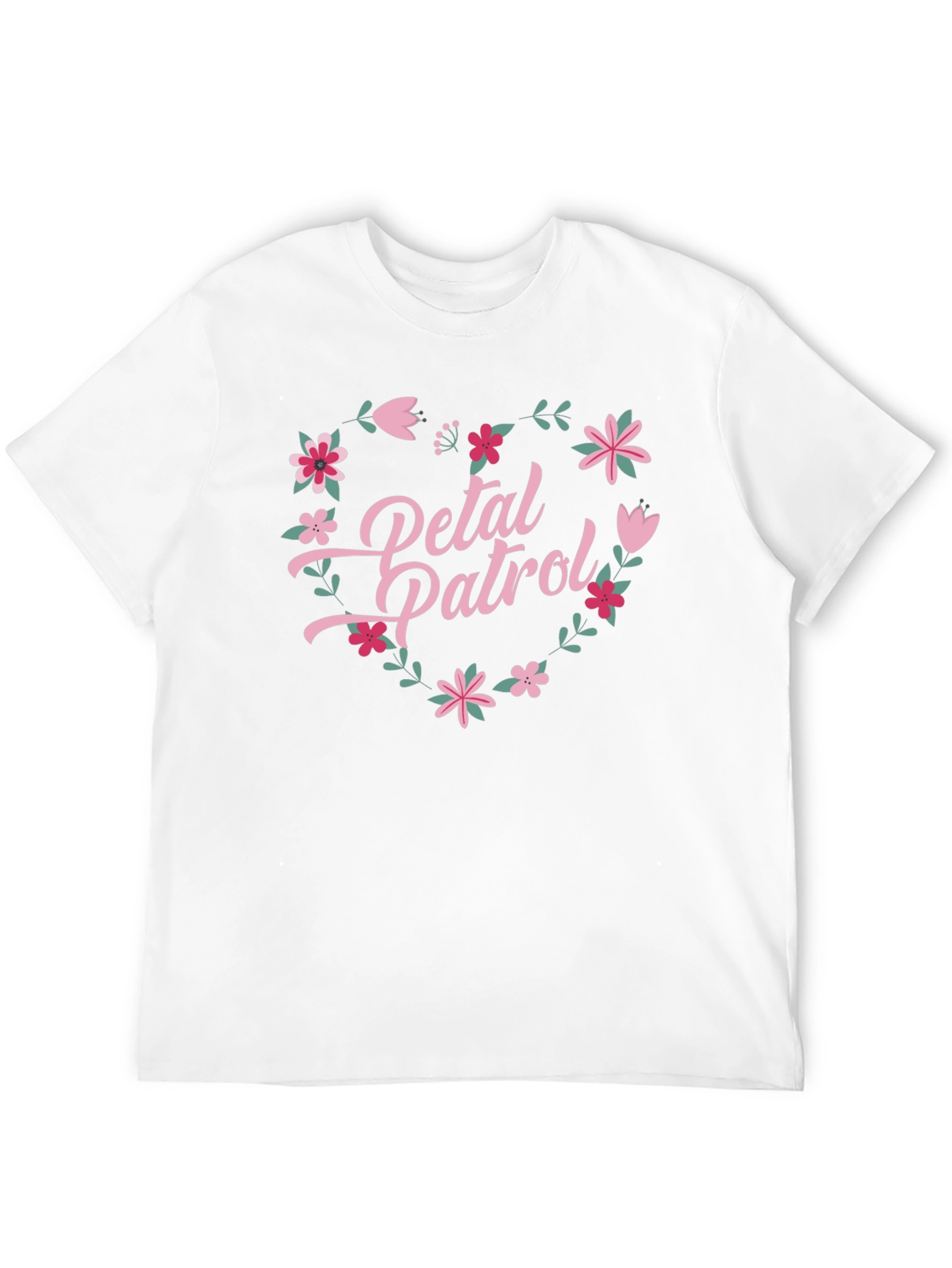 Petal Patrol Graphic T-Shirt - Floral Heart Design