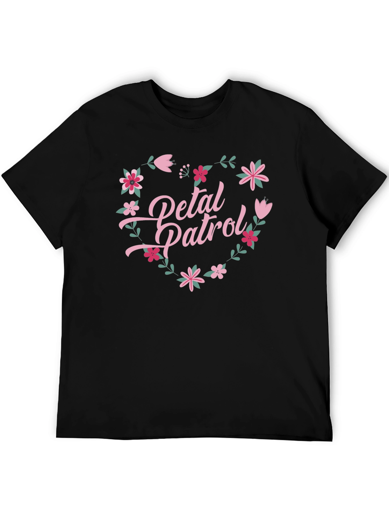Petal Patrol Graphic T-Shirt - Floral Heart Design