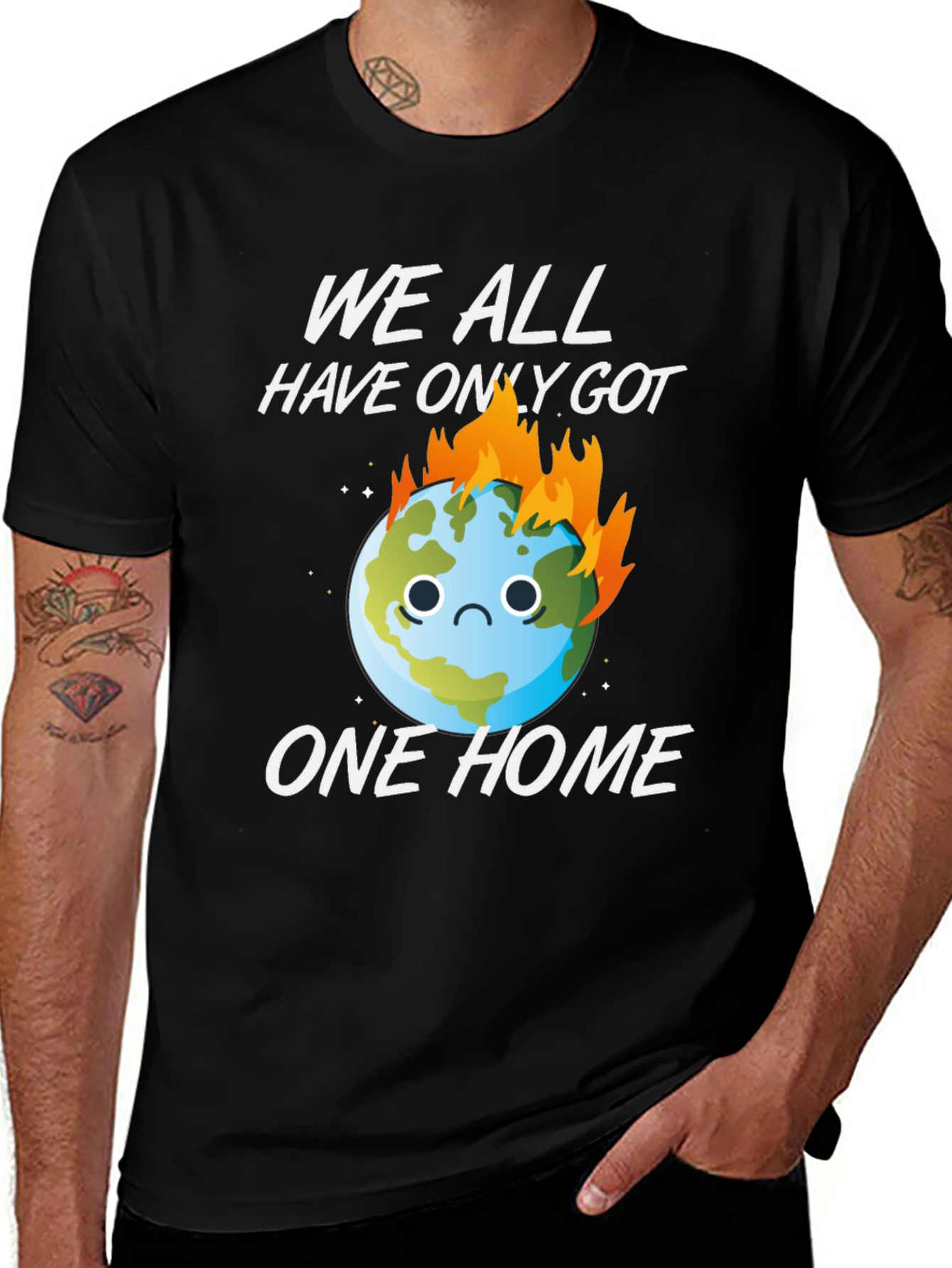 Earth on Fire Graphic Tee - Climate Awareness T-Shirt