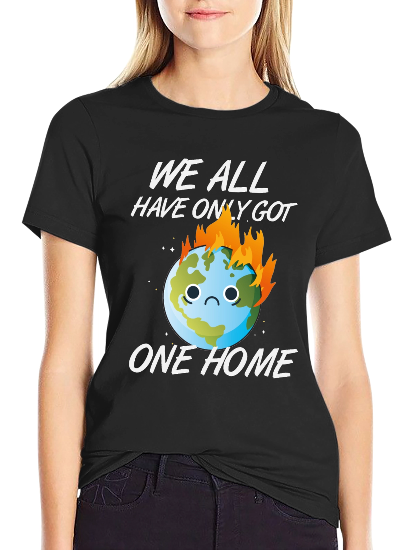 Earth on Fire Graphic Tee - Climate Awareness T-Shirt