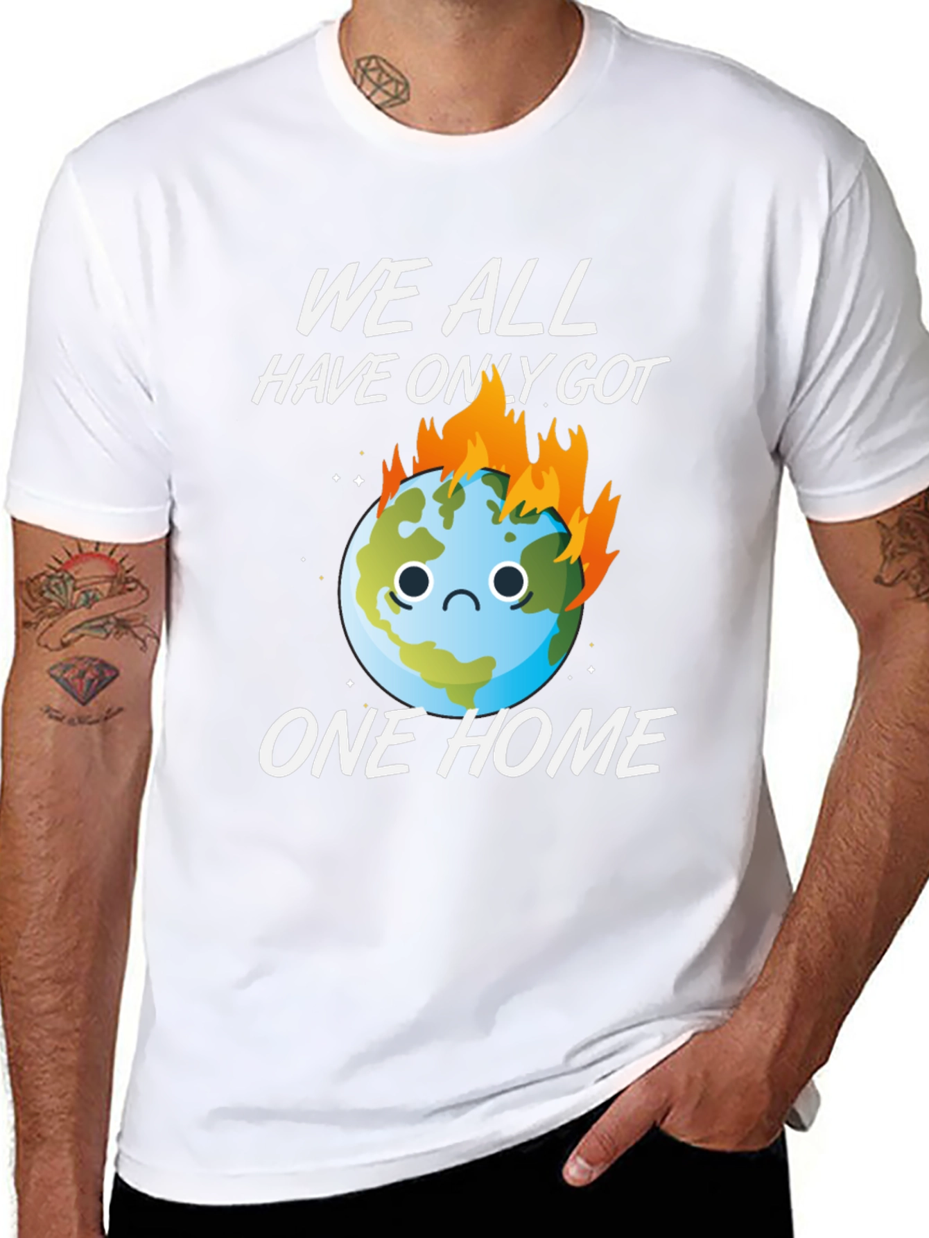 Earth on Fire Graphic Tee - Climate Awareness T-Shirt