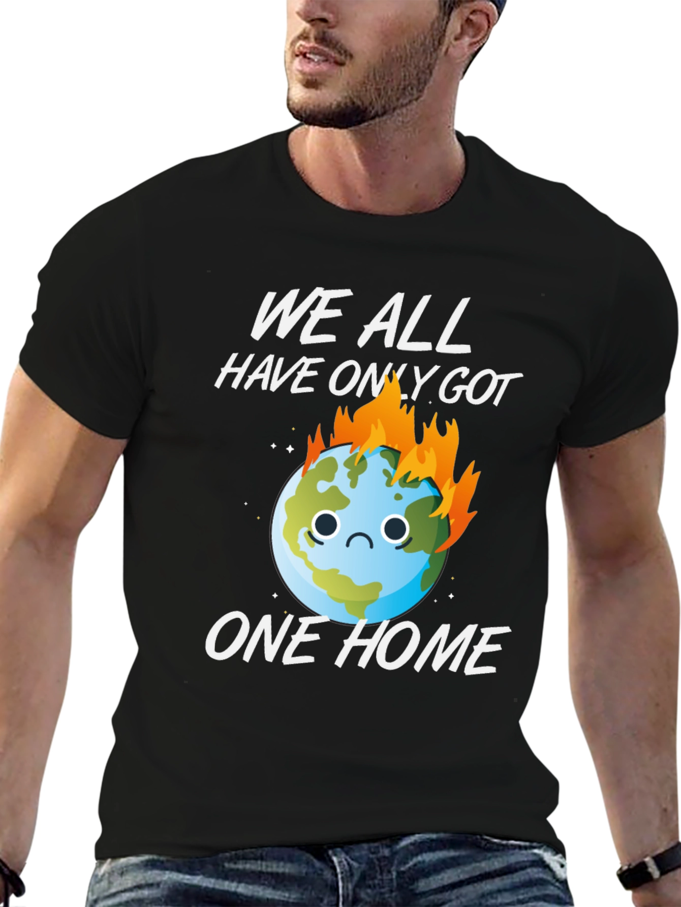 Earth on Fire Graphic Tee - Climate Awareness T-Shirt