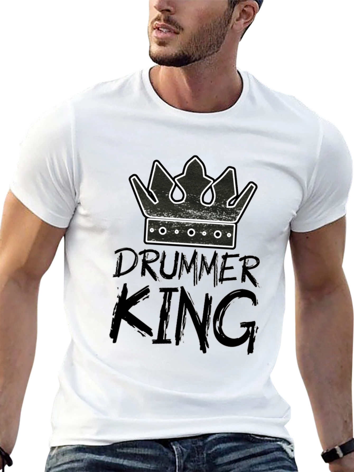 Drummer King Graphic Tee - Musician T-Shirt