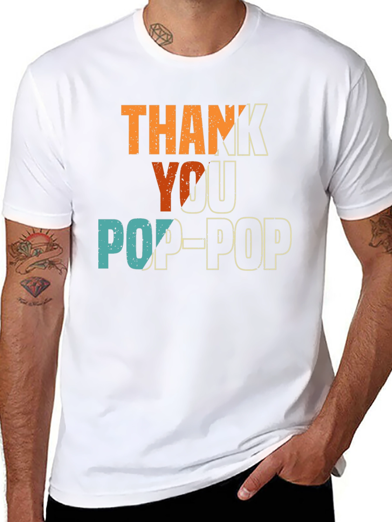 Thank You Pop-Pop T-Shirt - Black Cotton Tee