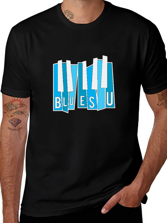 Blues U Piano Keys Graphic Tee - Black