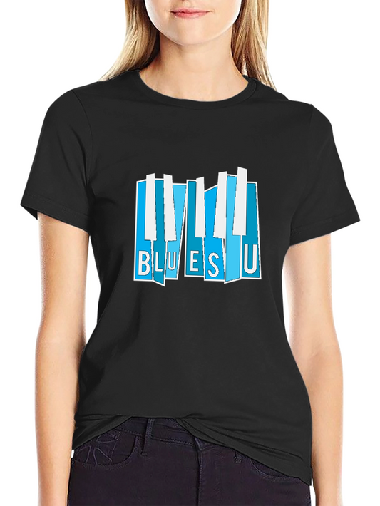 Blues U Piano Keys Graphic Tee - Black