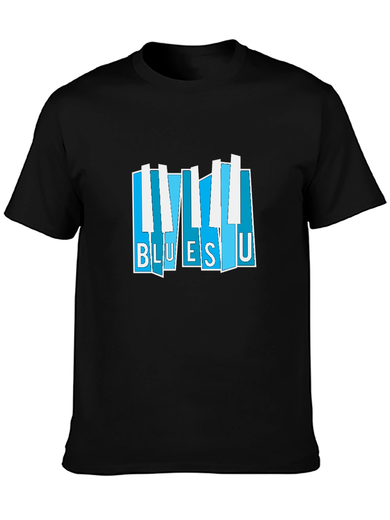 Blues U Piano Keys Graphic Tee - Black