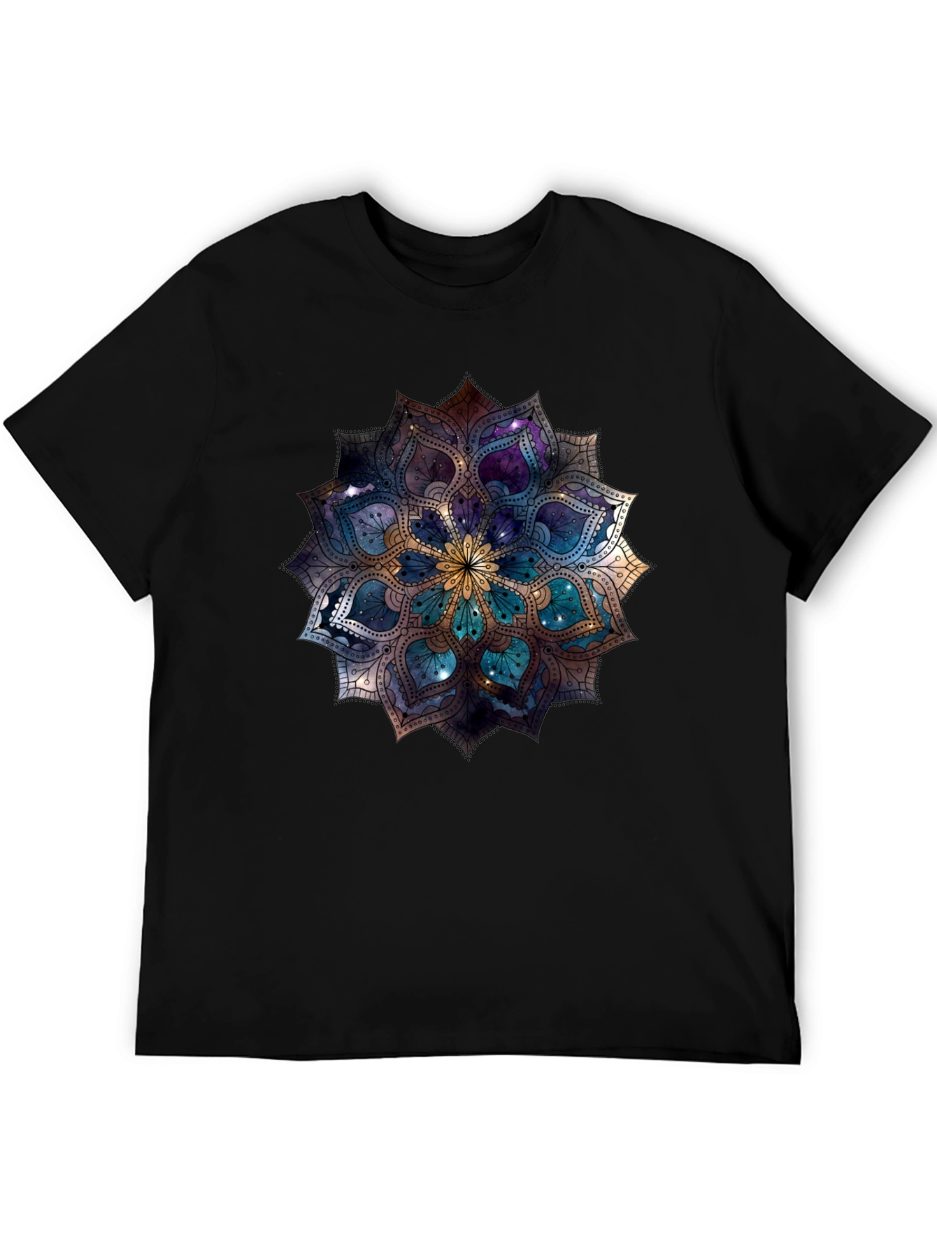 Galaxy Mandala Graphic Black Tee