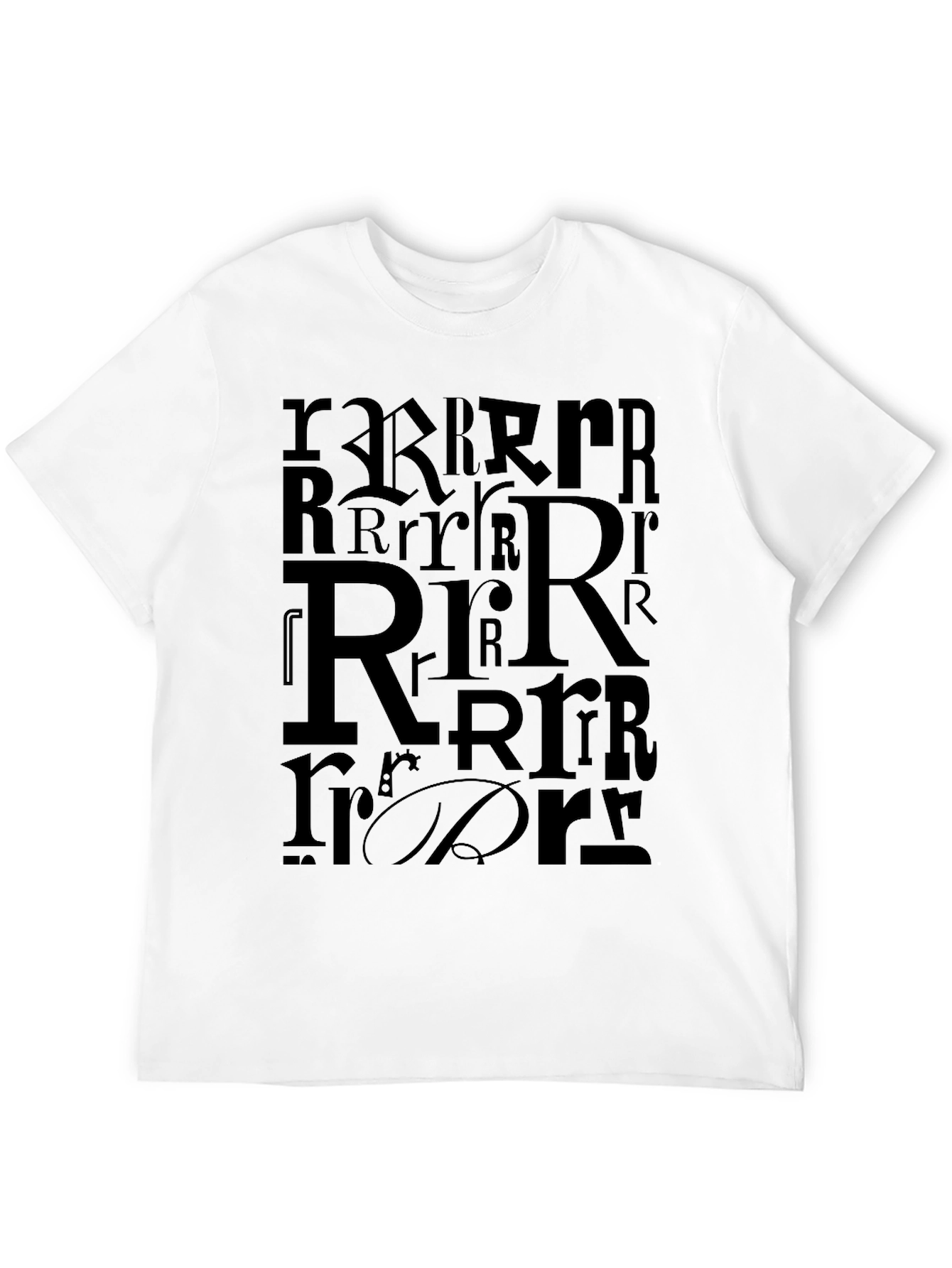 Letter R Graphic Print T-Shirt