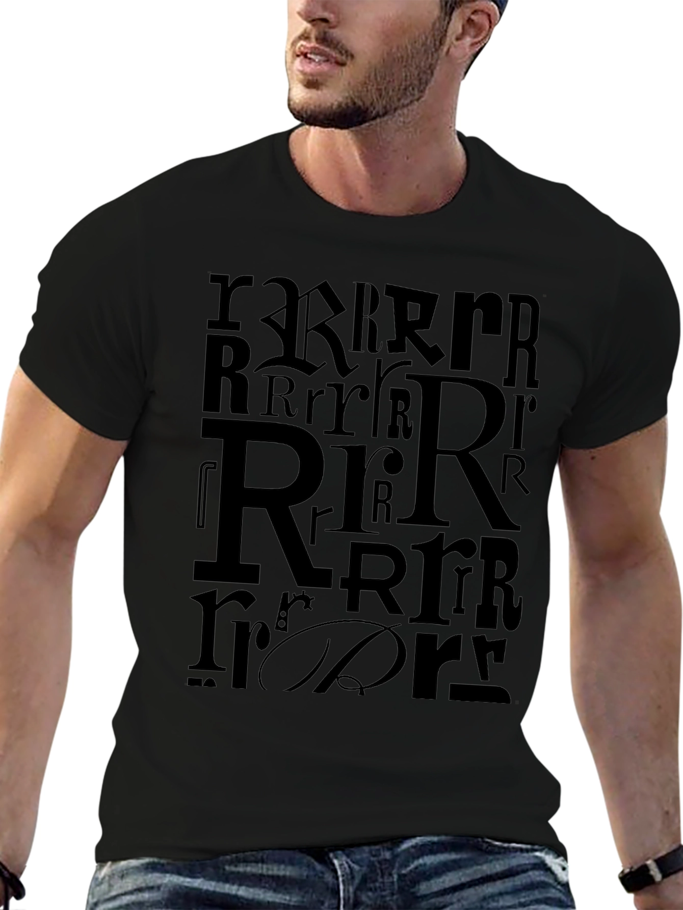 Letter R Graphic Print T-Shirt